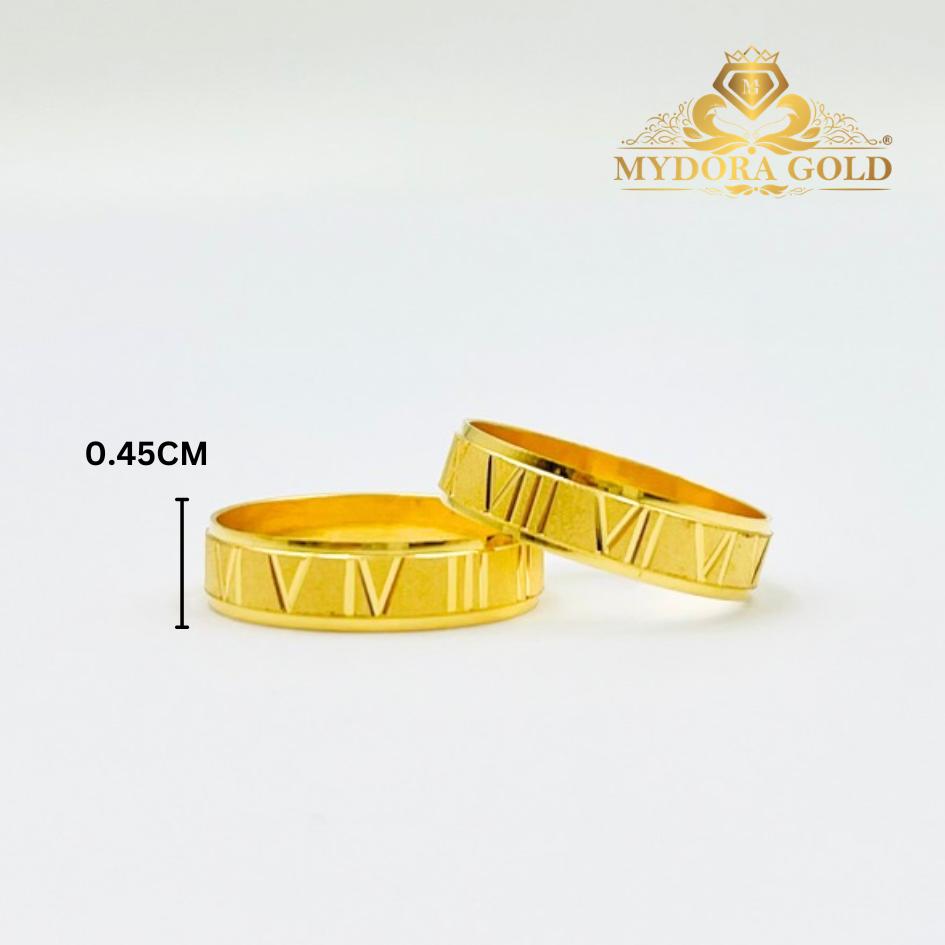 MYDORA Cincin Belah Rotan Roman Padu l EMAS 916/22K