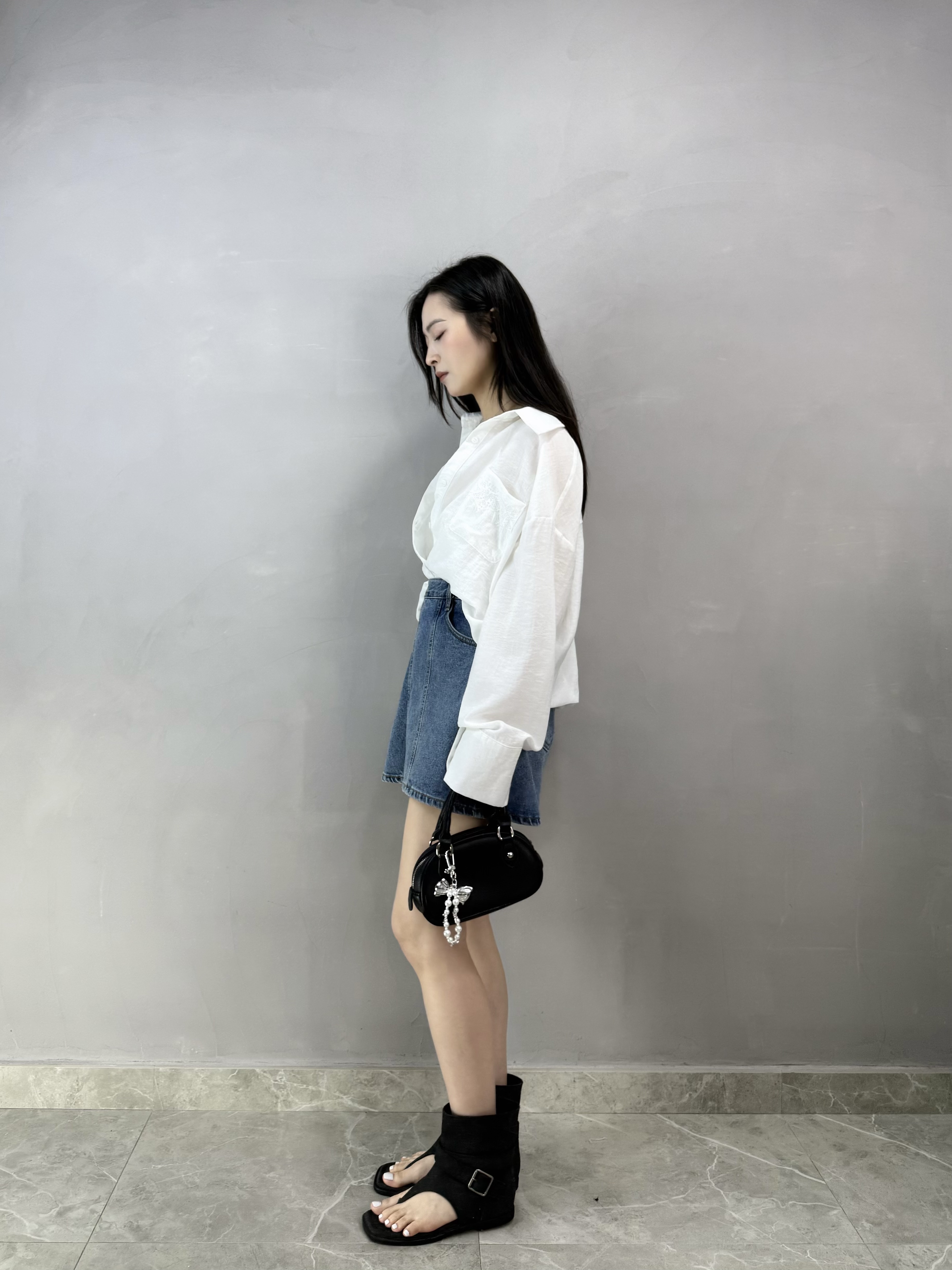 I76 假兩件Lace恤衫