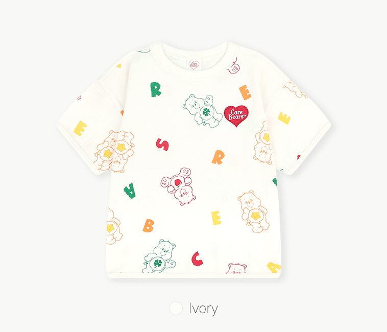 ☀️預訂 韓國直送☀️🇰🇷正版Care Bears小熊字母滿印短袖上下套裝