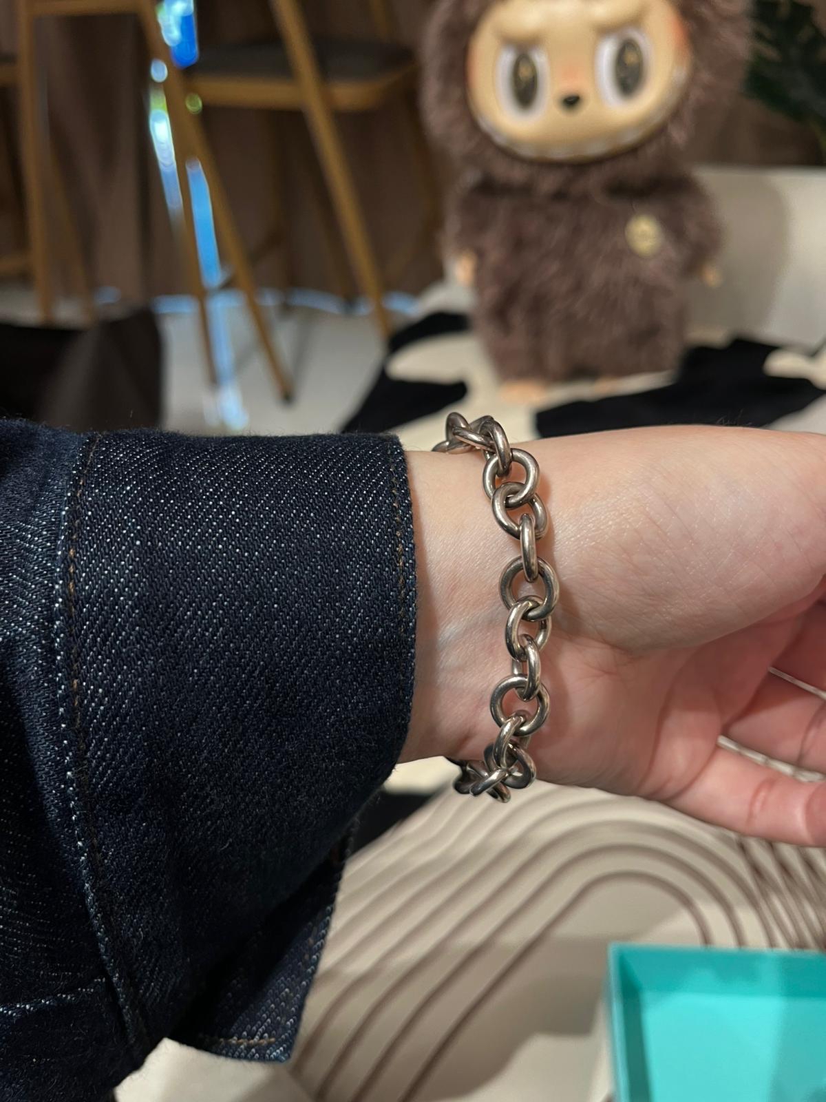 TIFFANY & Co. 心心純銀手鏈  100%Authentic, 95%New ✅Box