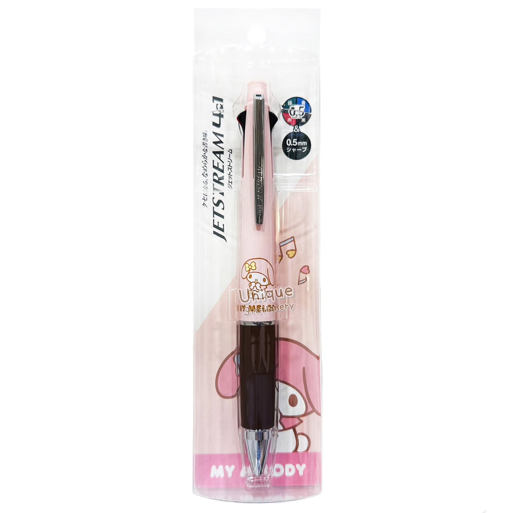 現貨｜Sanrio My Melody 日本製 uni Jetstream 4&1 多功能 5用筆 0.5mm 4色原子筆 + 0.5mm 鉛芯筆 (307865)