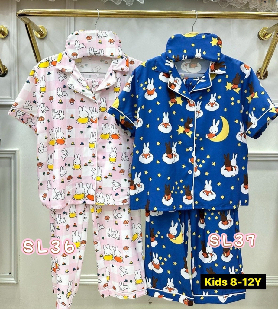 泰國直送真絲睡衣 兒童版 尺寸： 3-6 years 8-12years