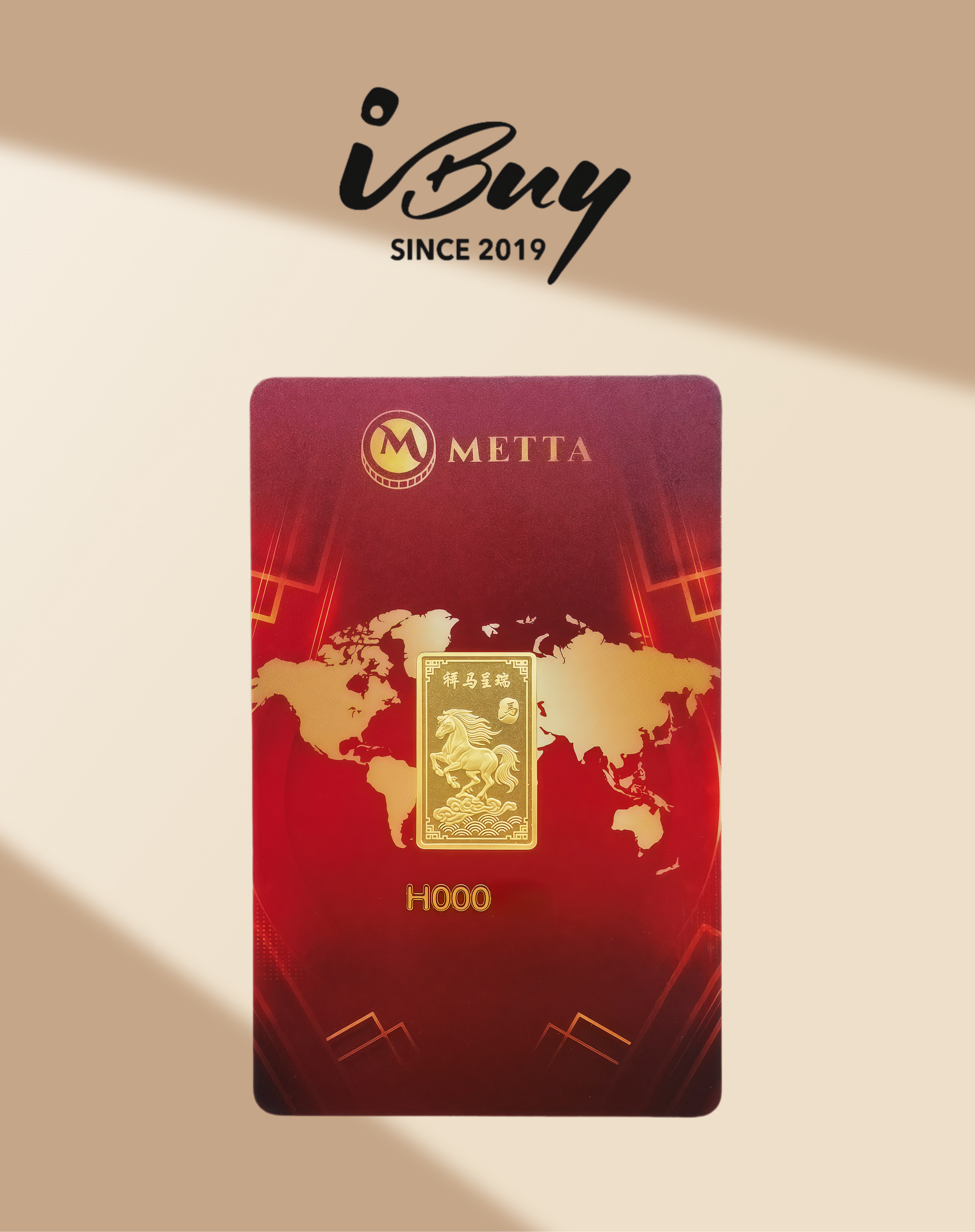 999.9 GOLD METTA 5 GRAM HORSE YEAR 5GRAM GOLD BAR 999.9 金 5克 祥马呈瑞金片