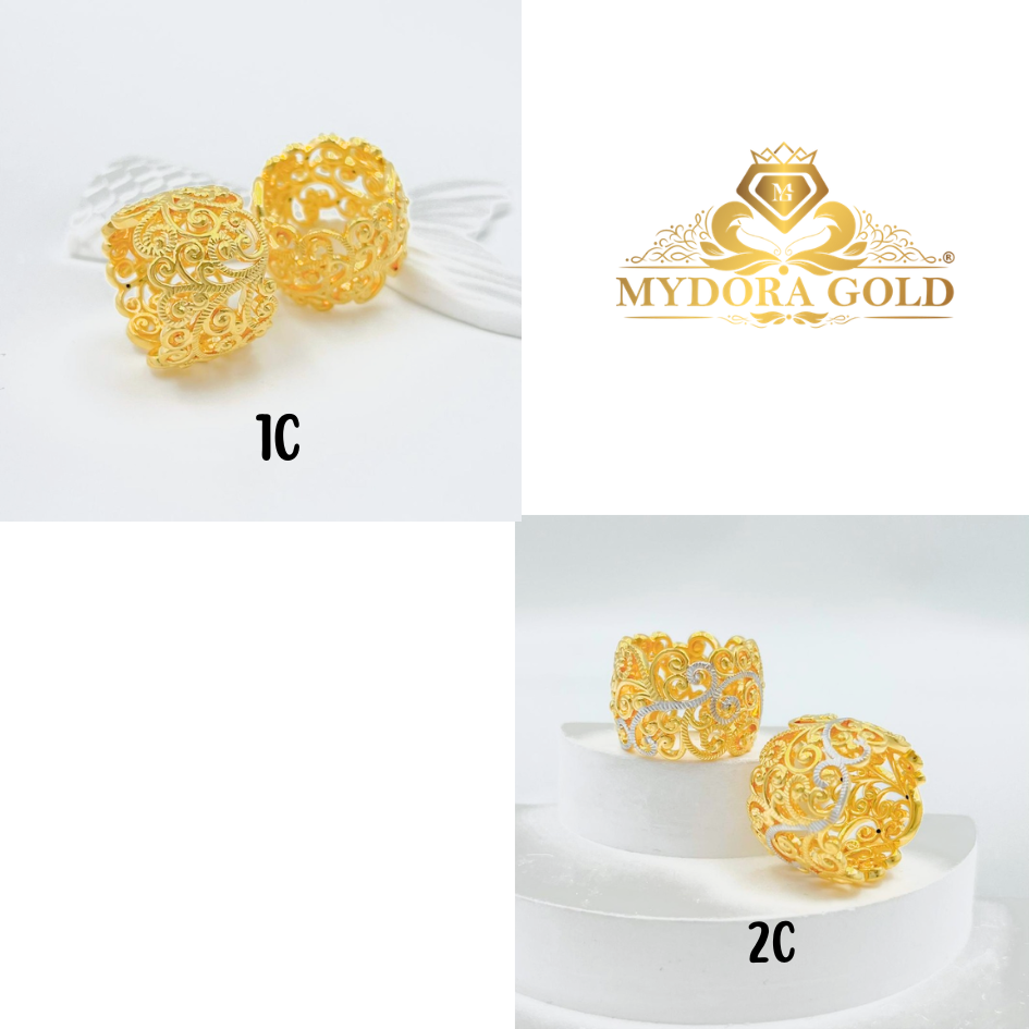 MYDORA Cincin Tiara Jawa Anggun Pahat (5G) l EMAS 916/22K