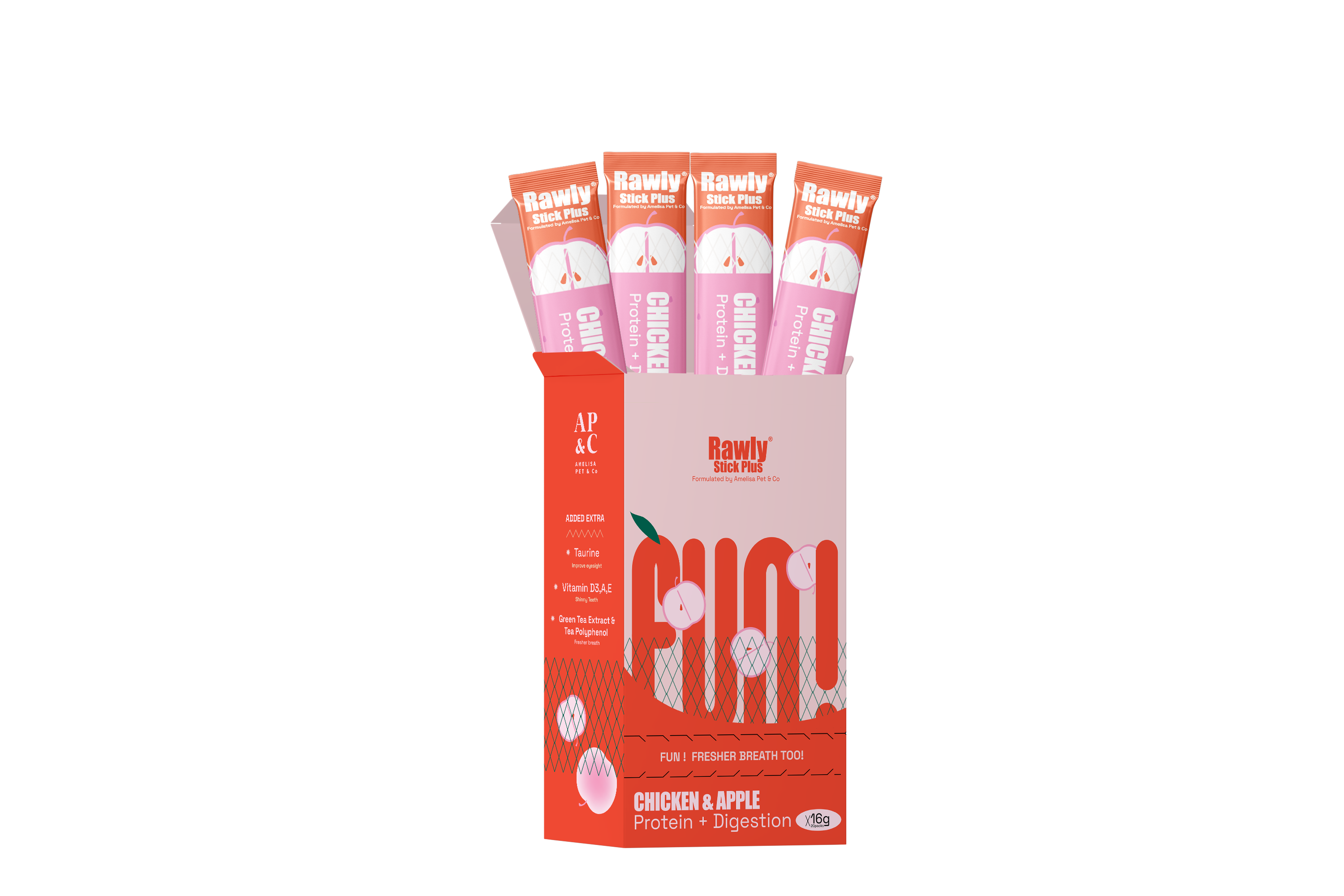 AP&C｜ 口腔護理 貓犬肉泥條 貓條 盒裝 Oral Refresh Puree 16g x 25