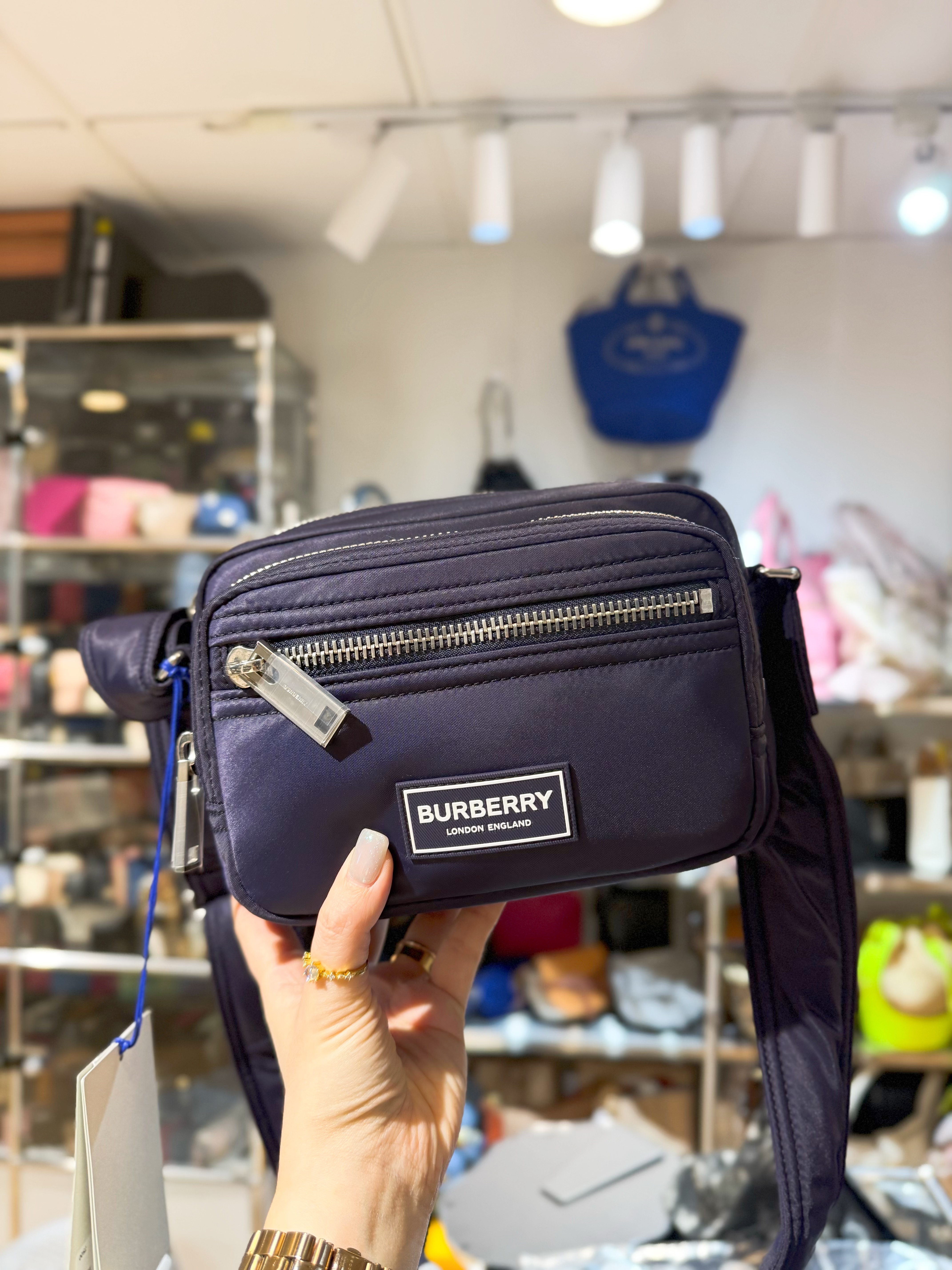 Burberry nylon crossbody navy