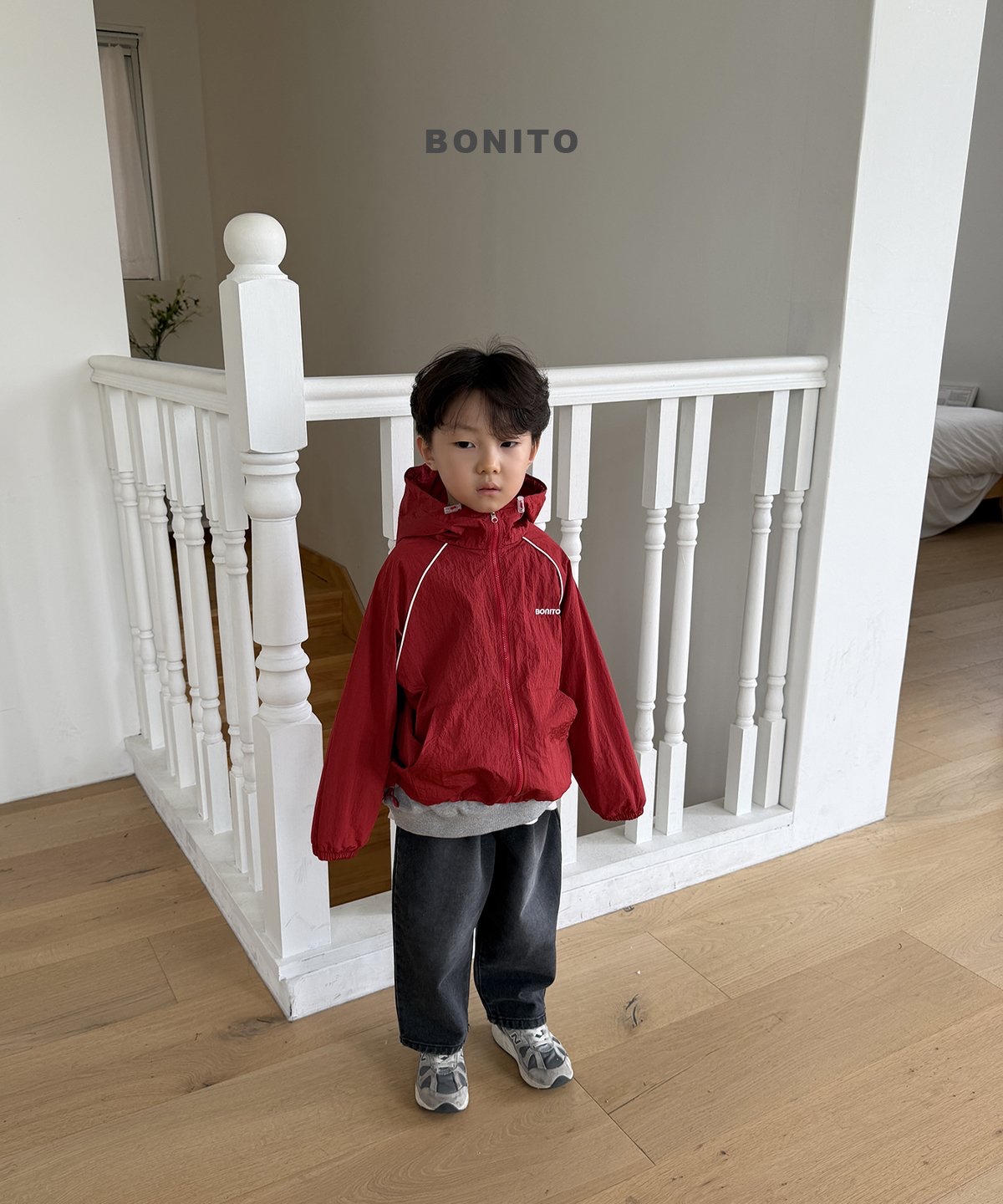 🆕Bonito | Check the windbreaker (Khaki XL115-125)
