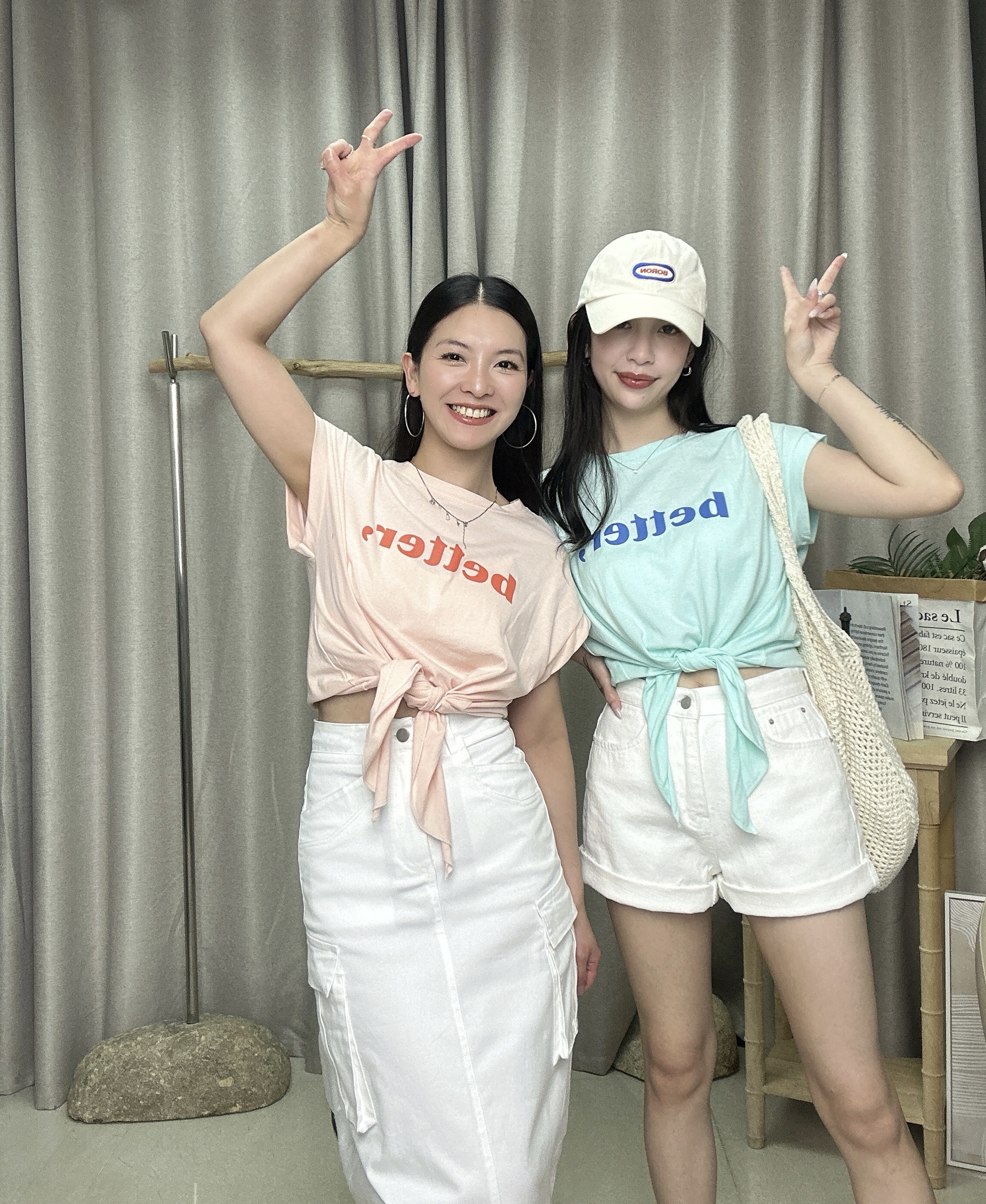 U09 拼色打結Top