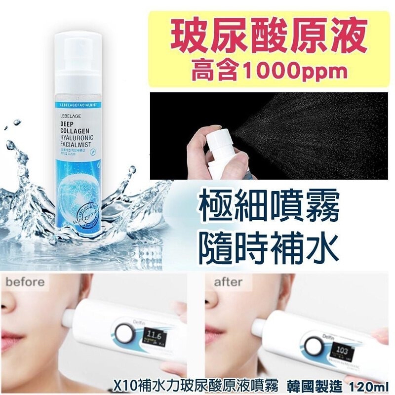 預訂🇰🇷韓國LEBELAGE補水力玻尿酸原液噴霧(120ml)  每套4支