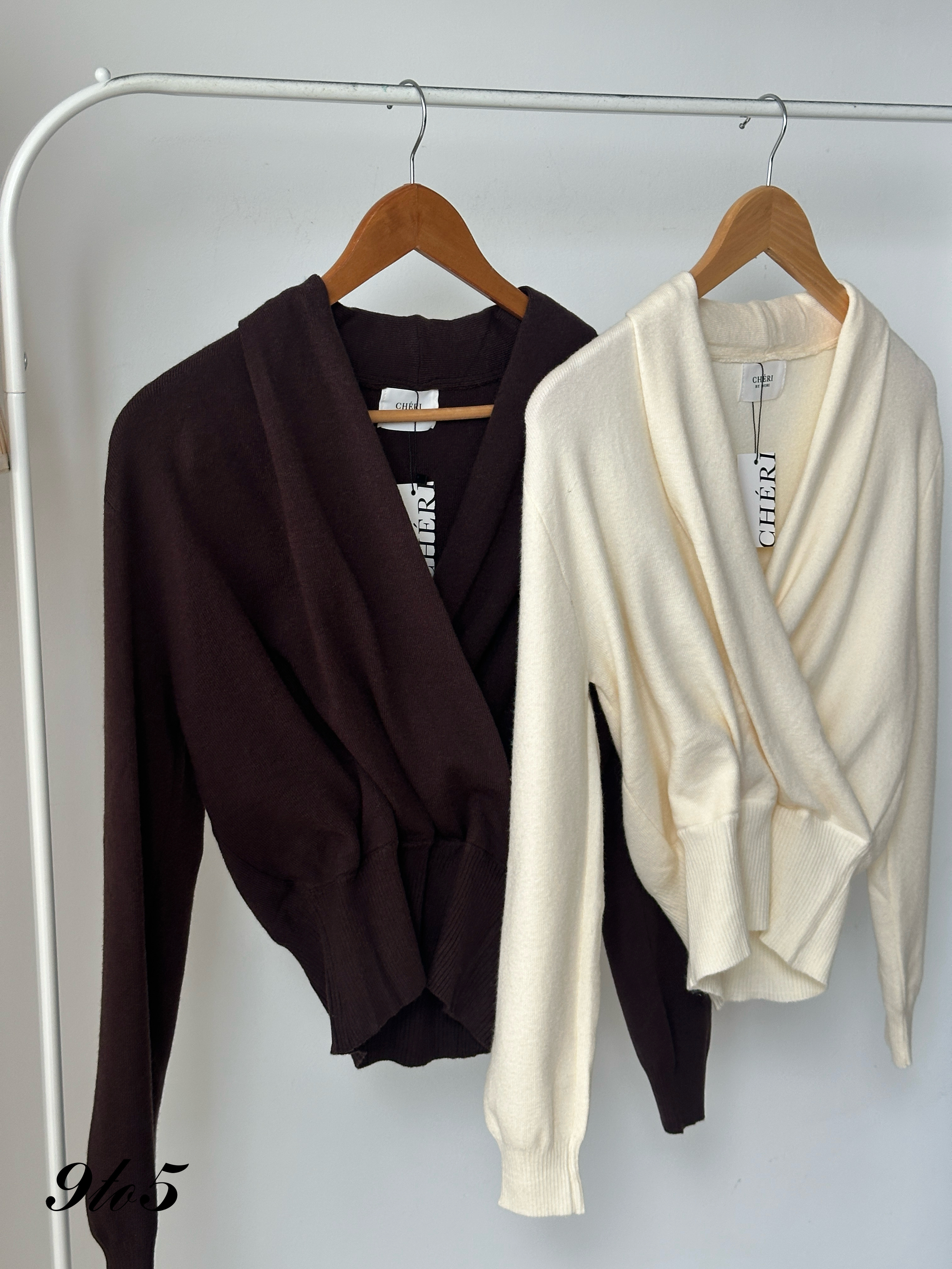 T4022 V-Neck Knit Wrap Top - 4 Colors