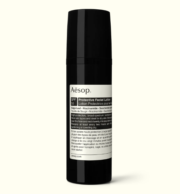 Aesop 伊索 防曬面部乳液 SPF50 50ml | 寬光譜高強防曬、防禦 UVA/UVB 光老化、草本保濕舒緩