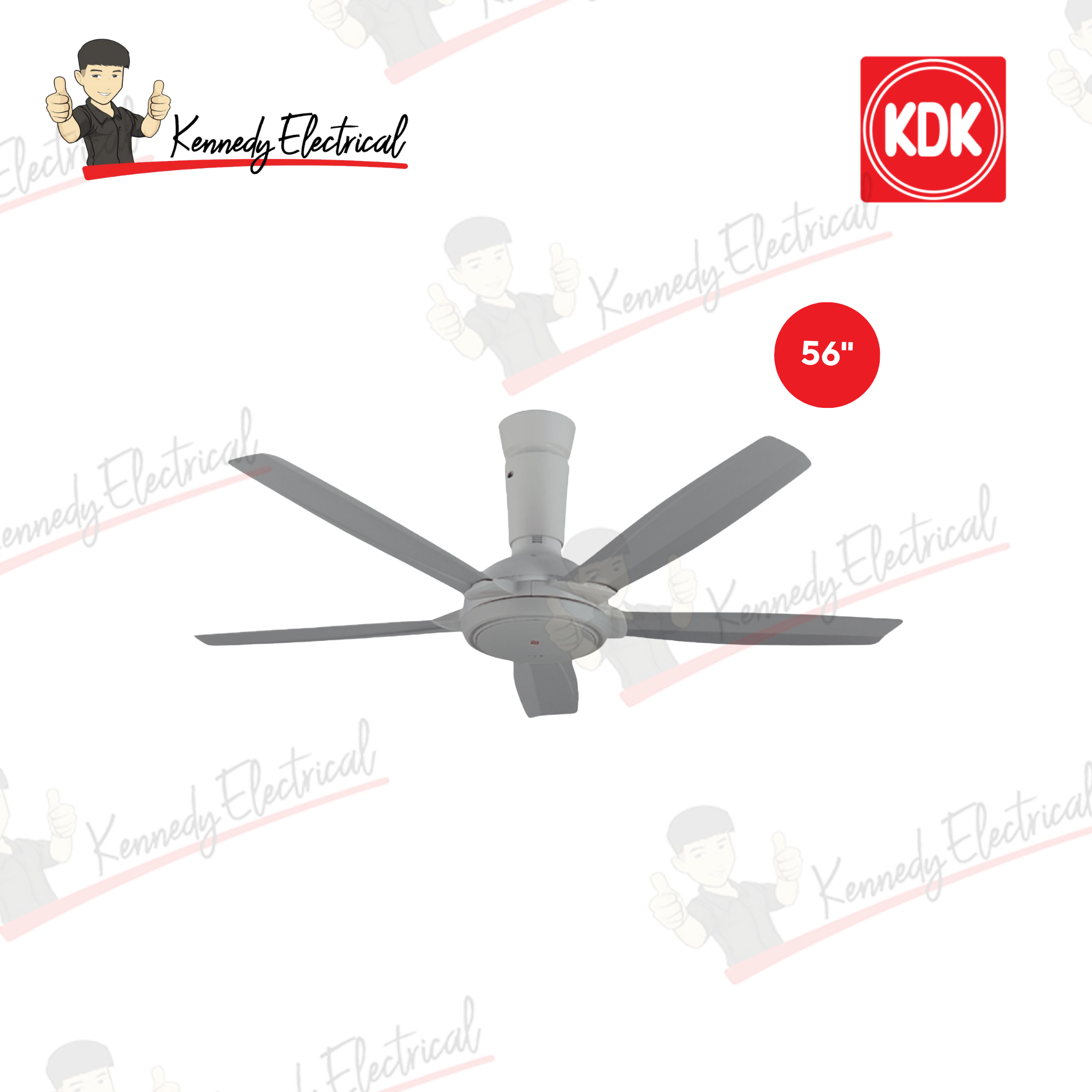 KDK 56" 5-Blade Remote Ceiling Fan K14YZ-GY (Grey)