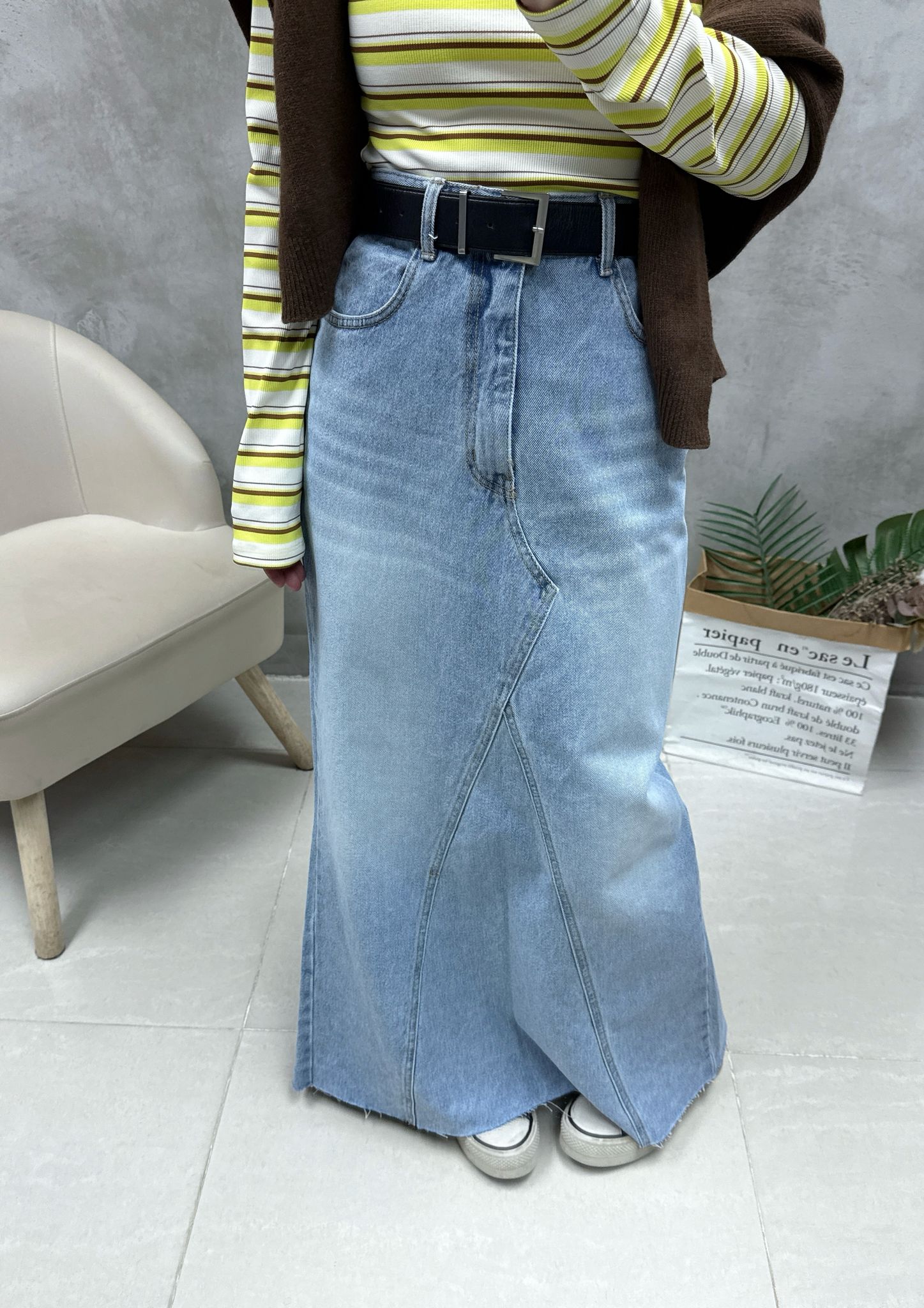 洗水牛仔魚尾裙