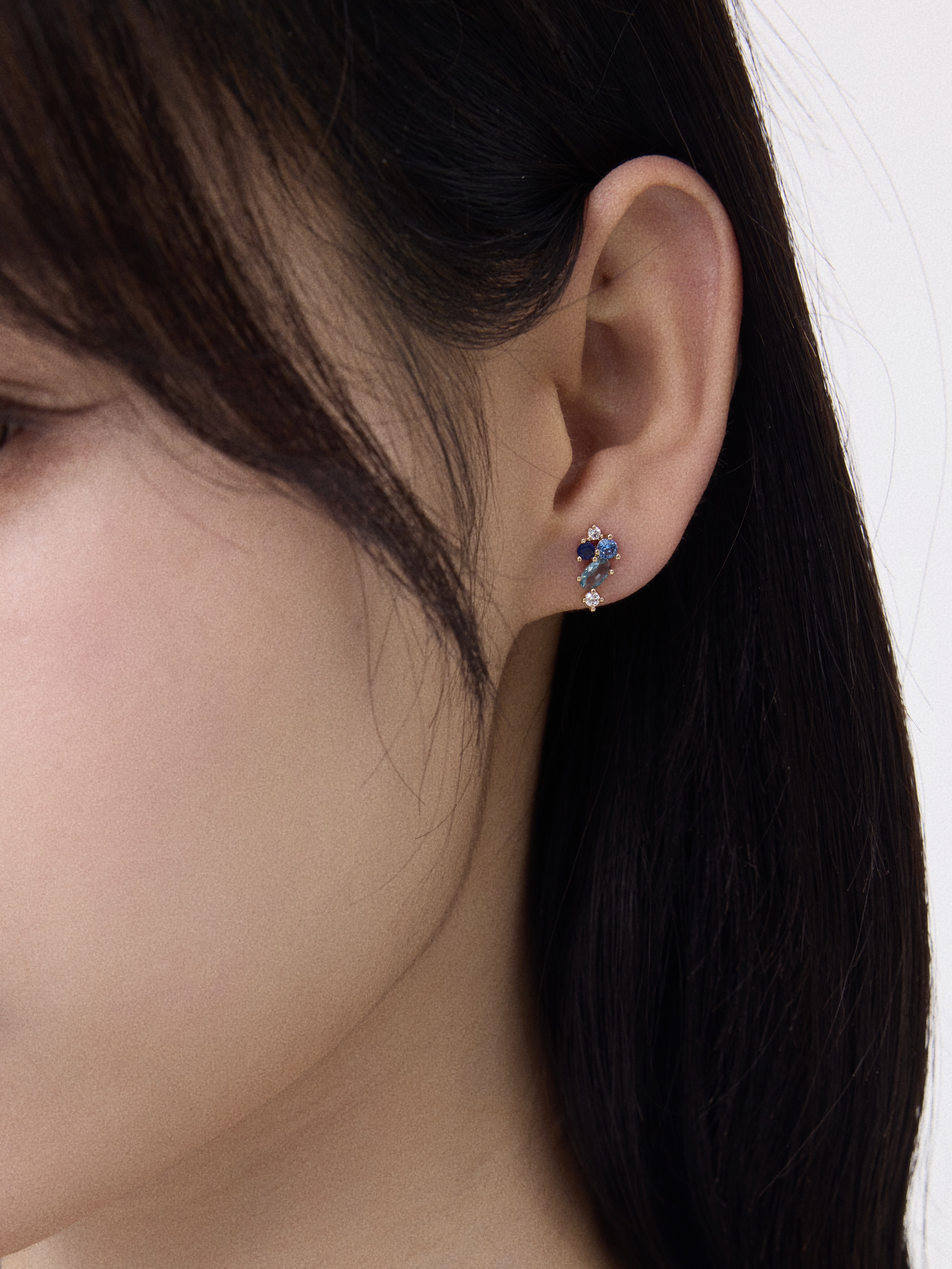 Elena Sapphire Earring Plaqué or 