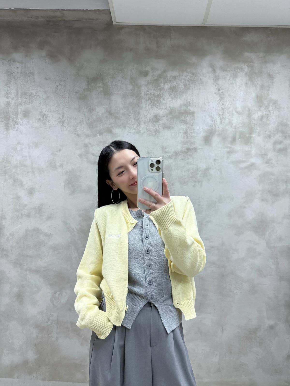 假兩件拼色外套