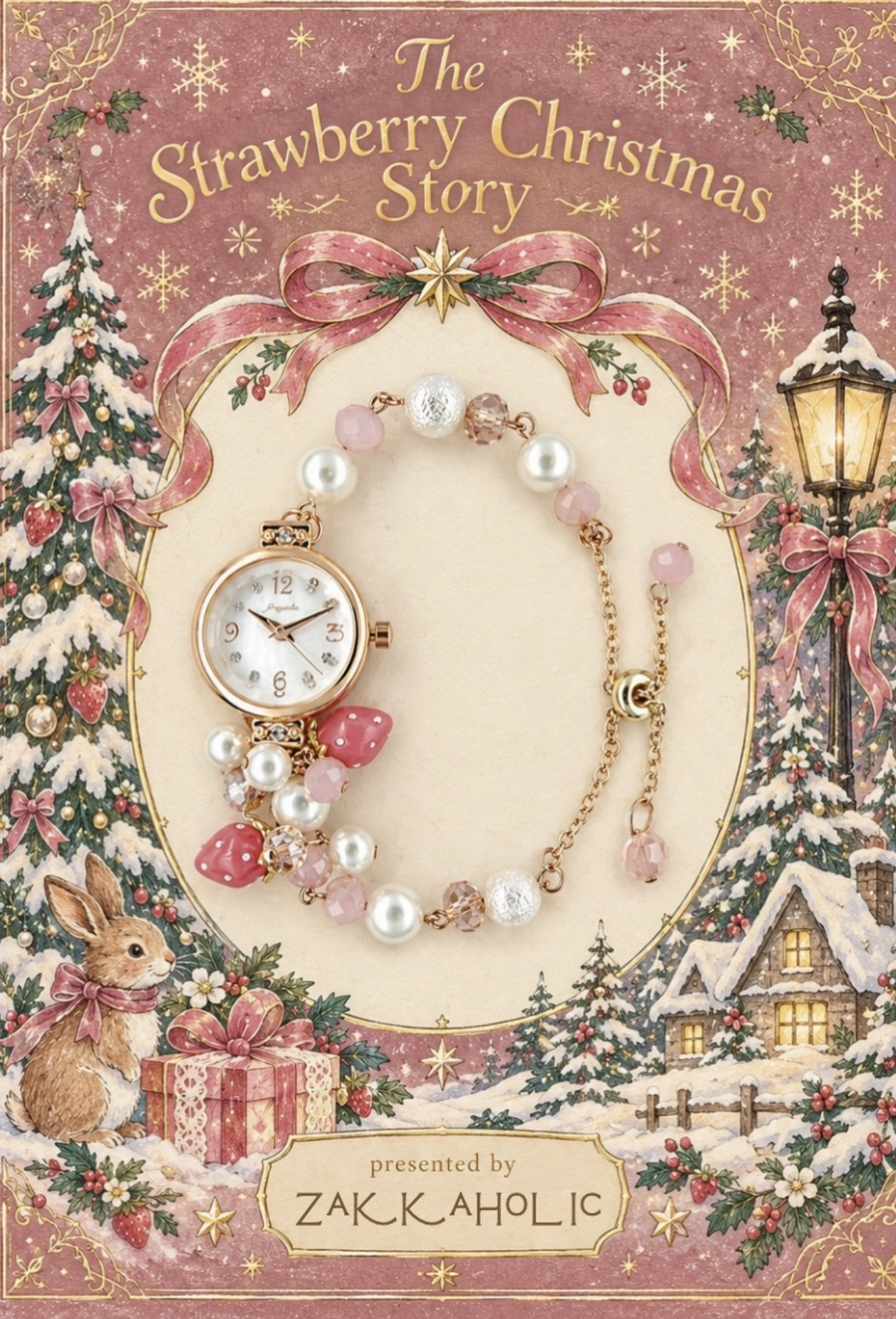 [可調長短] Strawberry Bracelet Chain Watch 士多啤梨/ 草莓手鏈錶｜女裝｜日常防水｜生日禮物