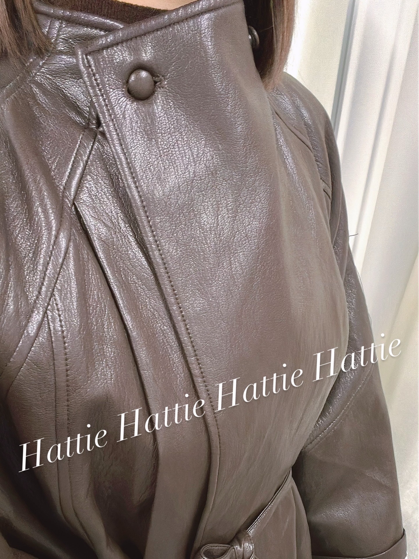 仿羊皮型格皮褸（啡色）（黑色）