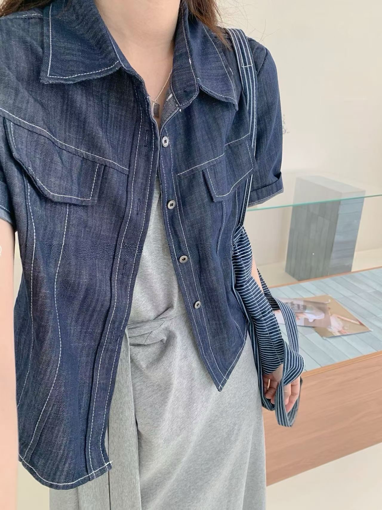 牛仔外套+背心裙set 