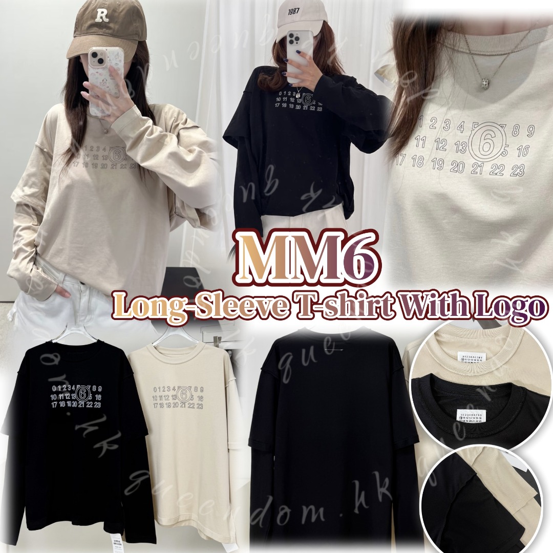 MM6 Long-Sleeve T-shirt With Logo 假兩件長袖Tee