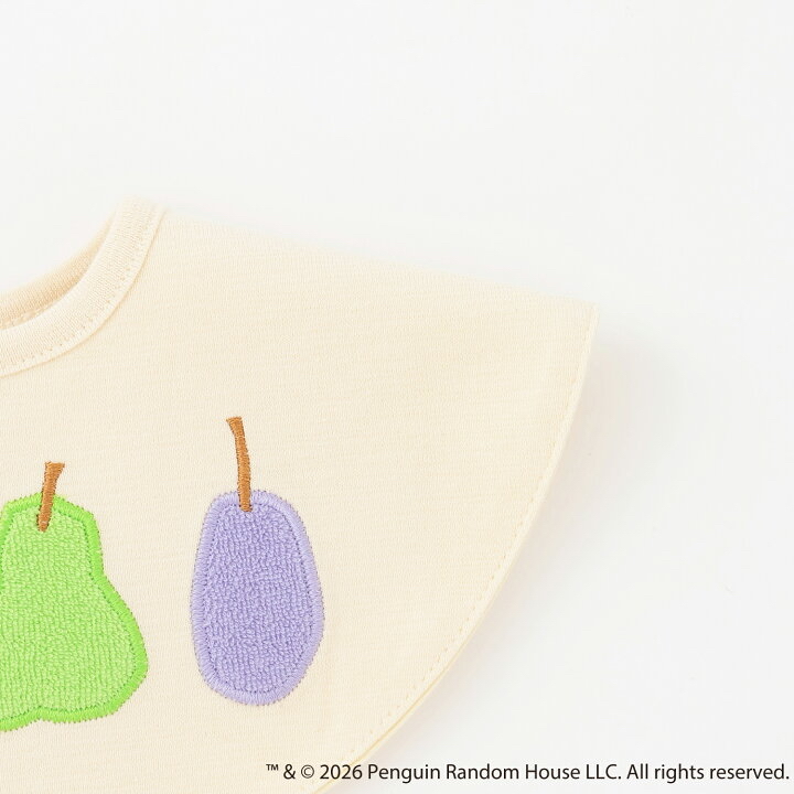 🇯🇵預訂 日本直送🇯🇵Petit Main x 好餓的毛毛蟲系列兩色水果刺繡貼花防水口水圍兜