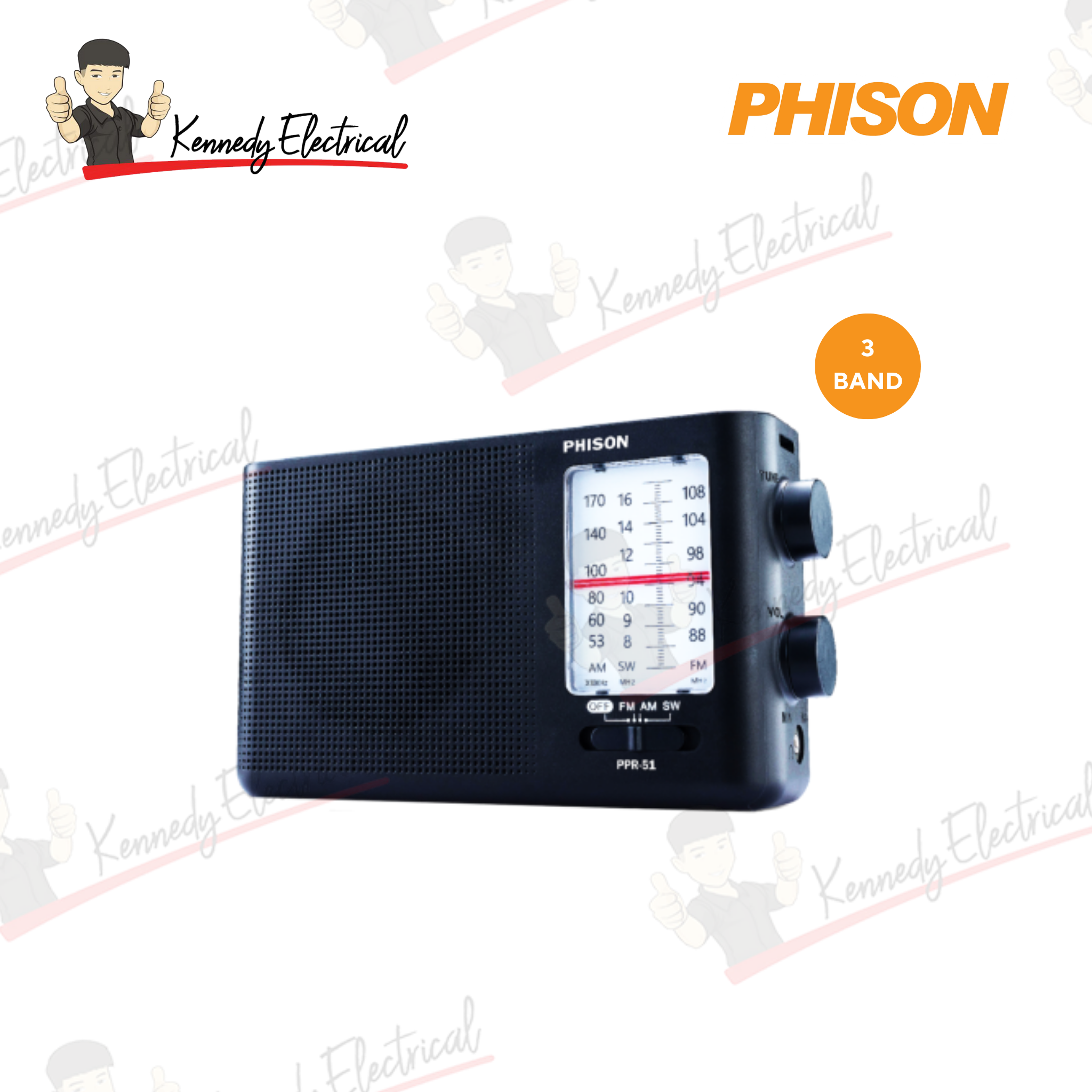 Phison 3 Band Portable Radio Corded & Battery Powered PPR-51