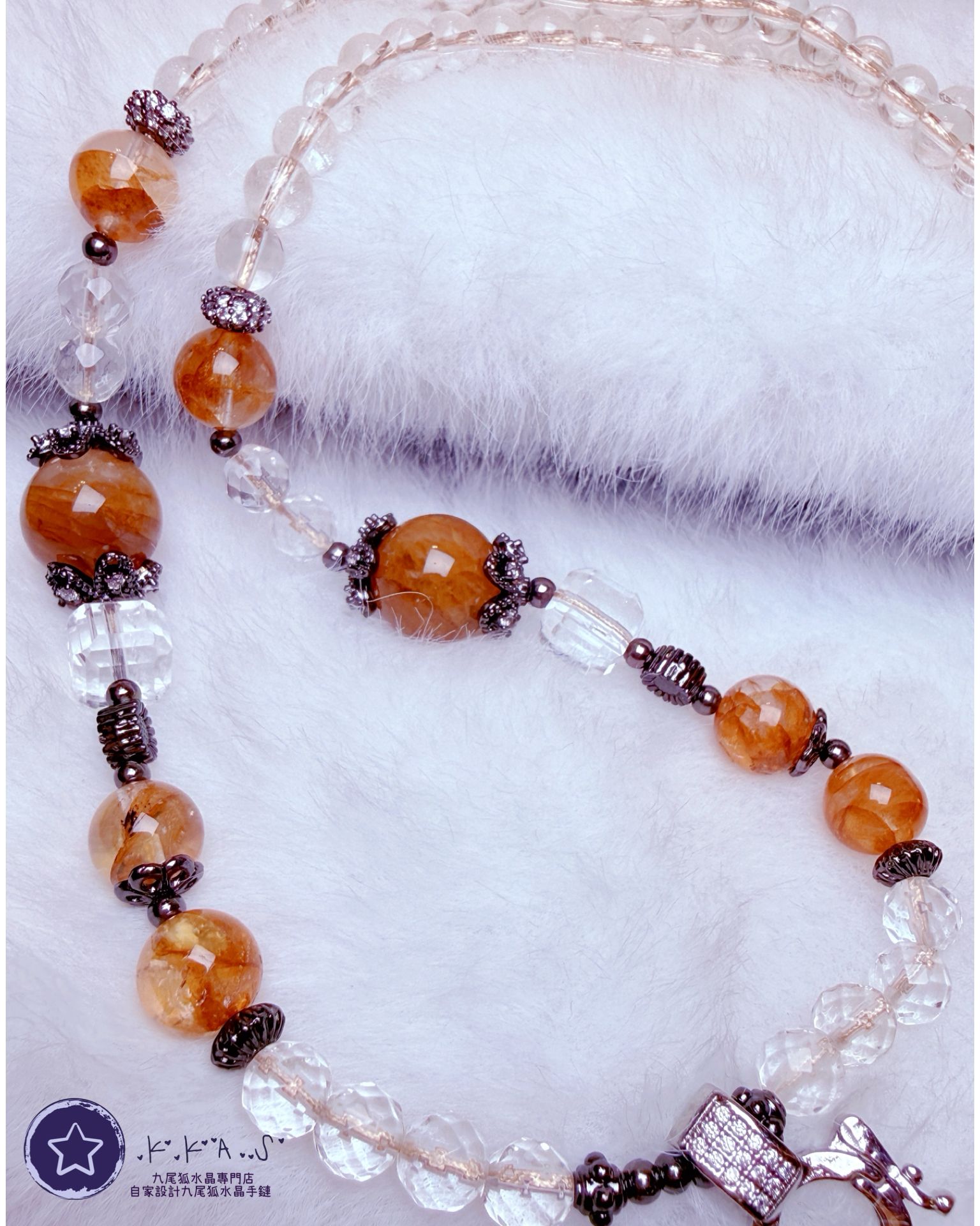 K00025 黃膠花頸鏈