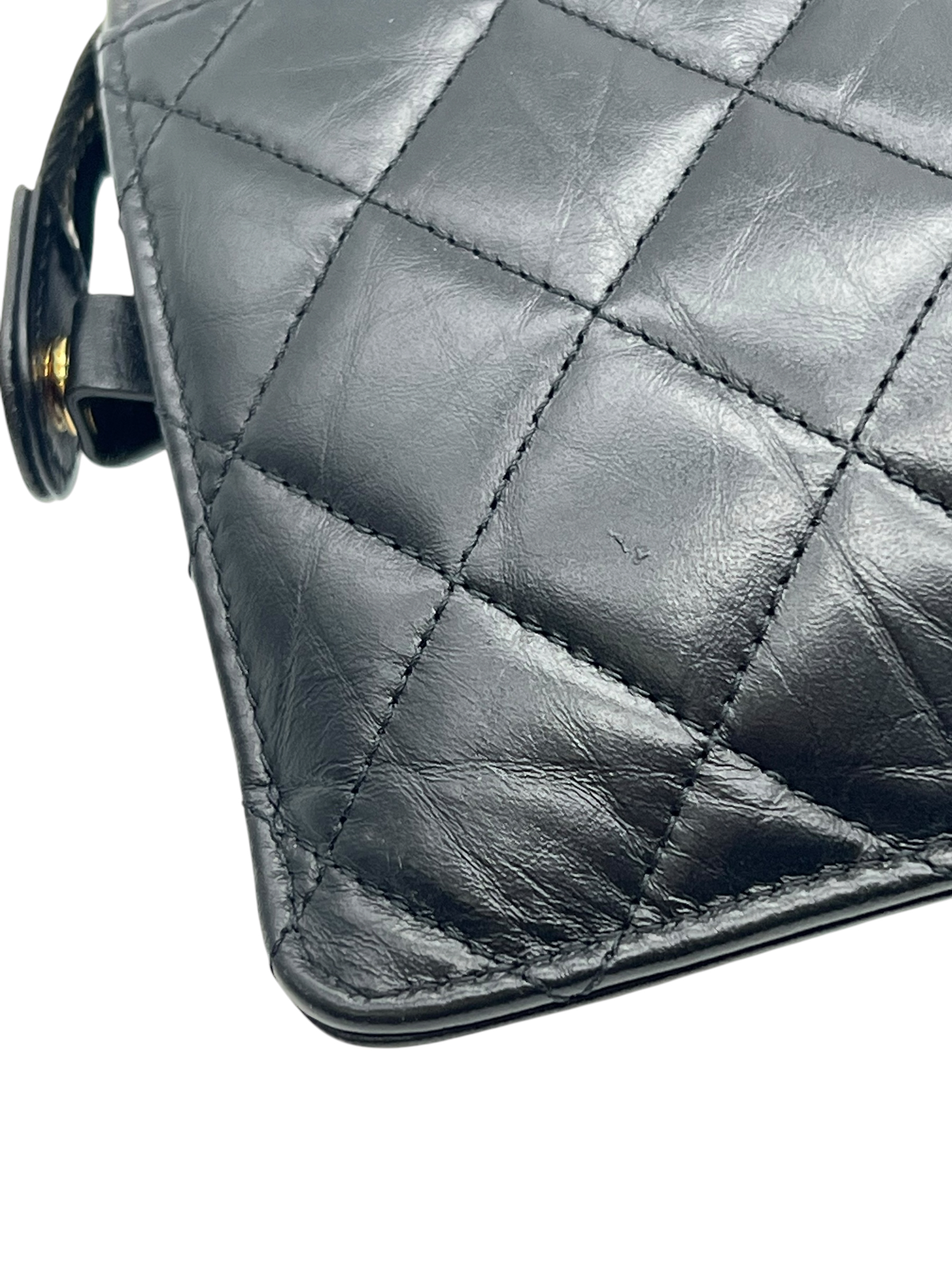 Pre-Owned CHANEL Aged Calfskin Quilted 2.55 Reissue Pouch With Chain Handle Black / Product Code: 26052803