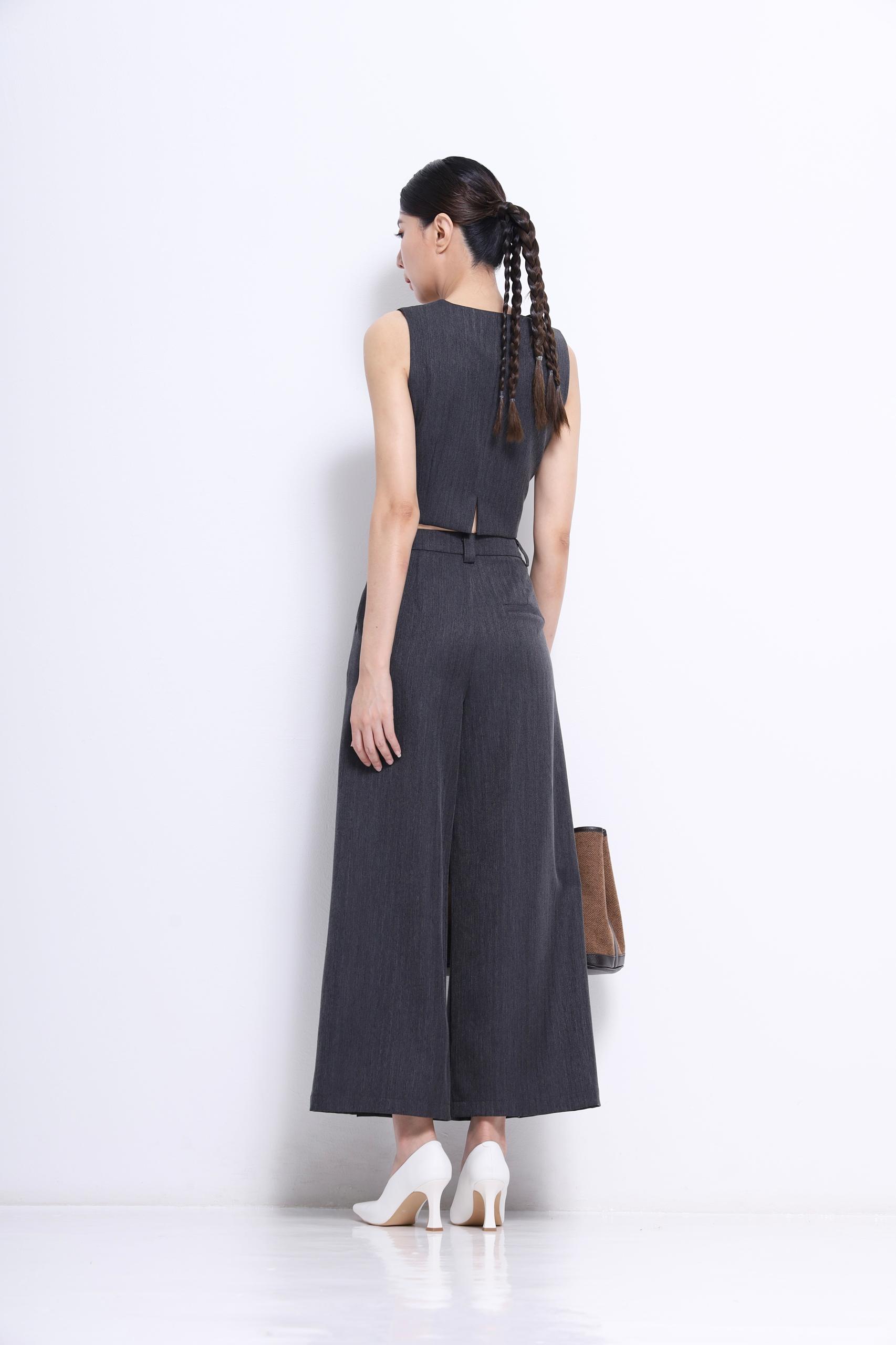 CP1633 FRONT PLEAT WIDE LEG PANT