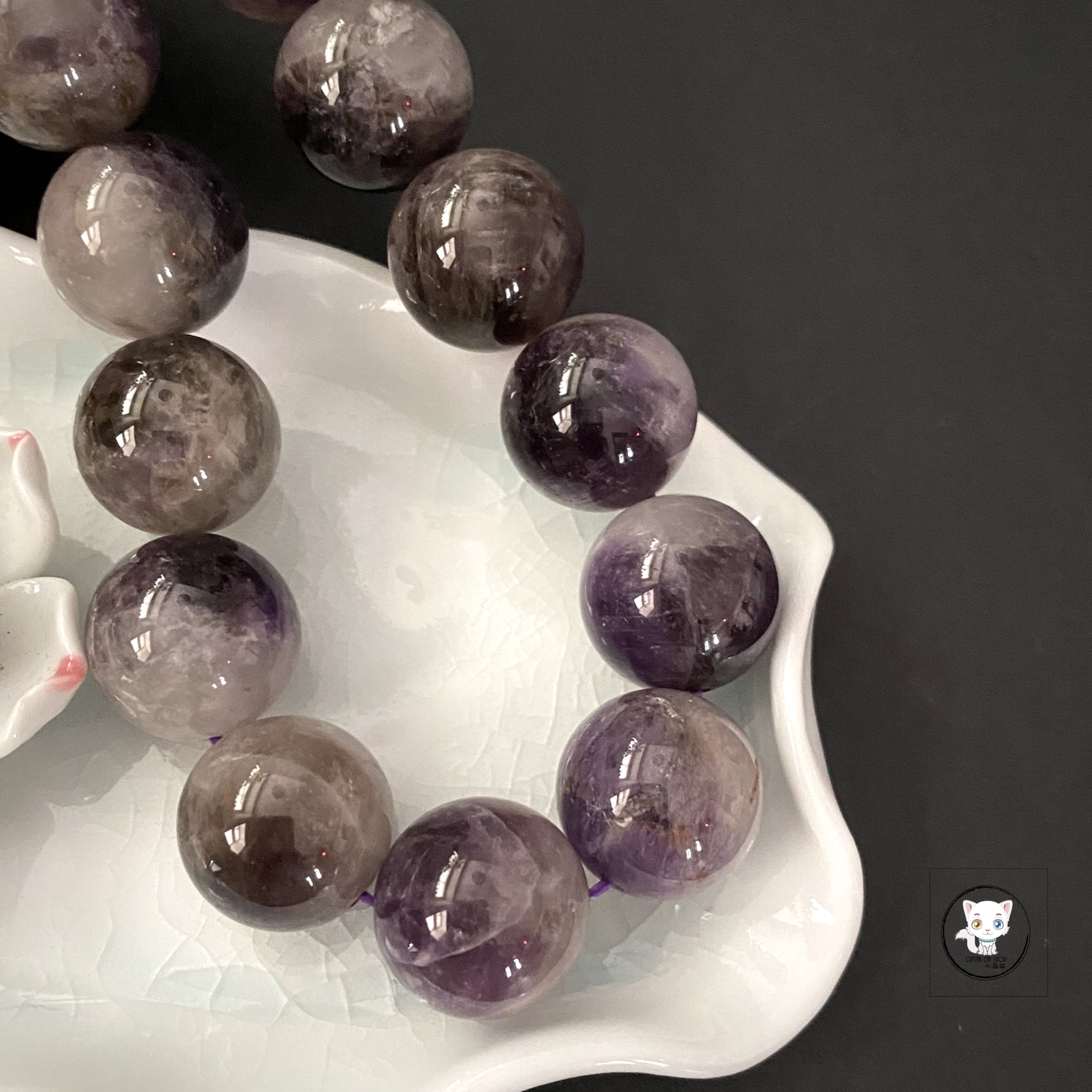 紫黑極光水晶手鏈 16.5mm