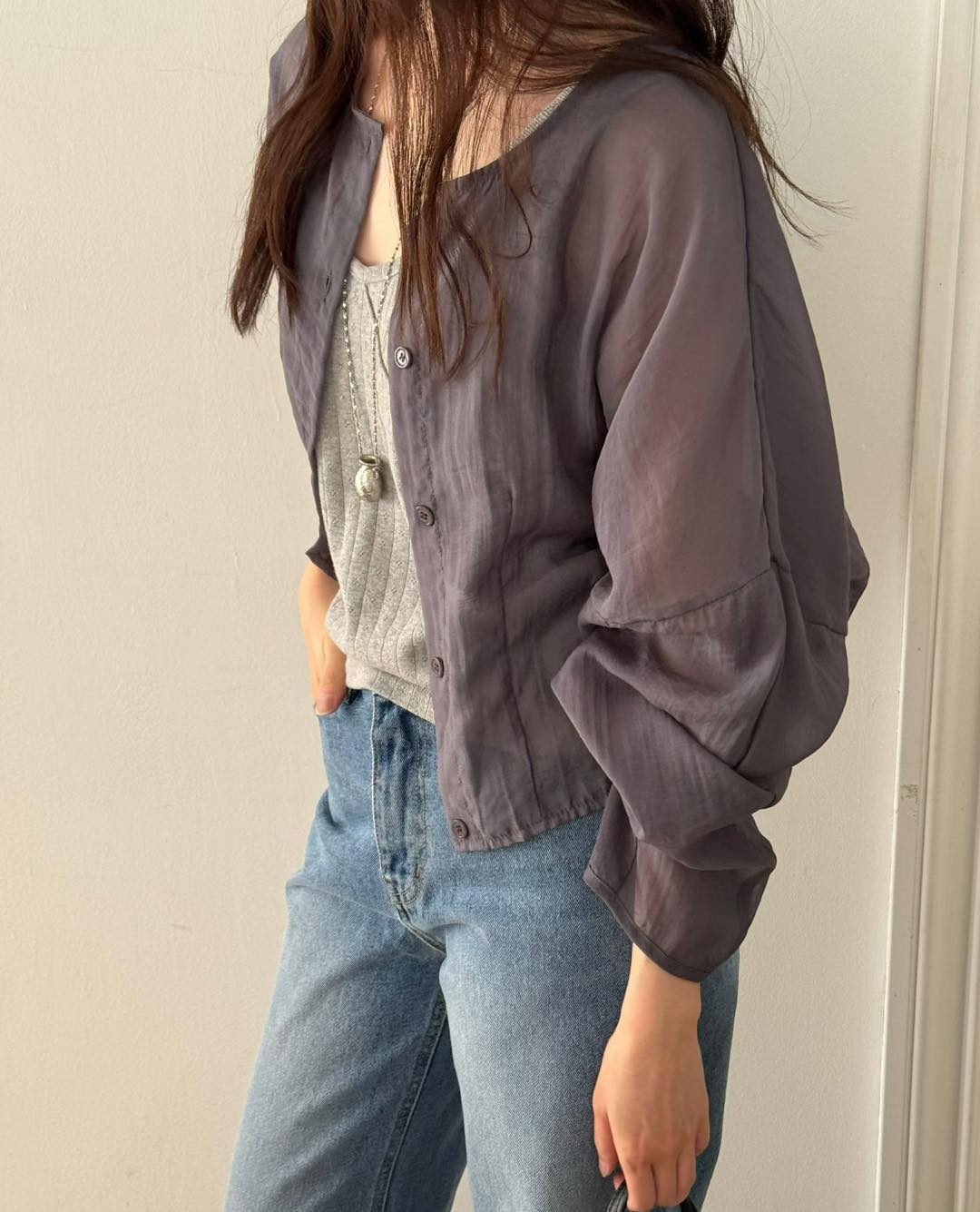 薄紗微透視防曬外套