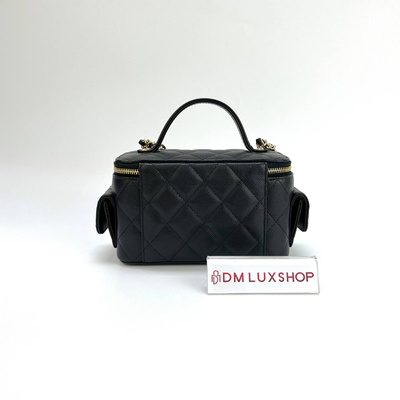 Chanel 25P Black Caviar Vanity Case GHW (Microchip)