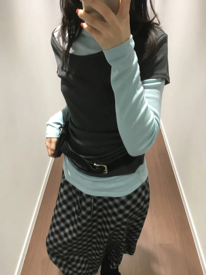 Layered Ruched Long Sleeve Top