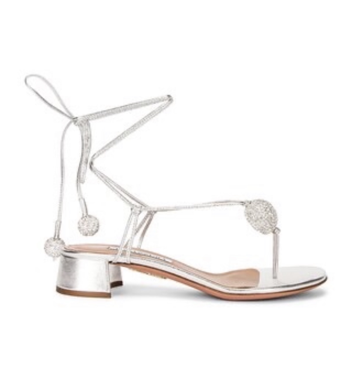 Aquazzura 銀色水晶涼鞋 37