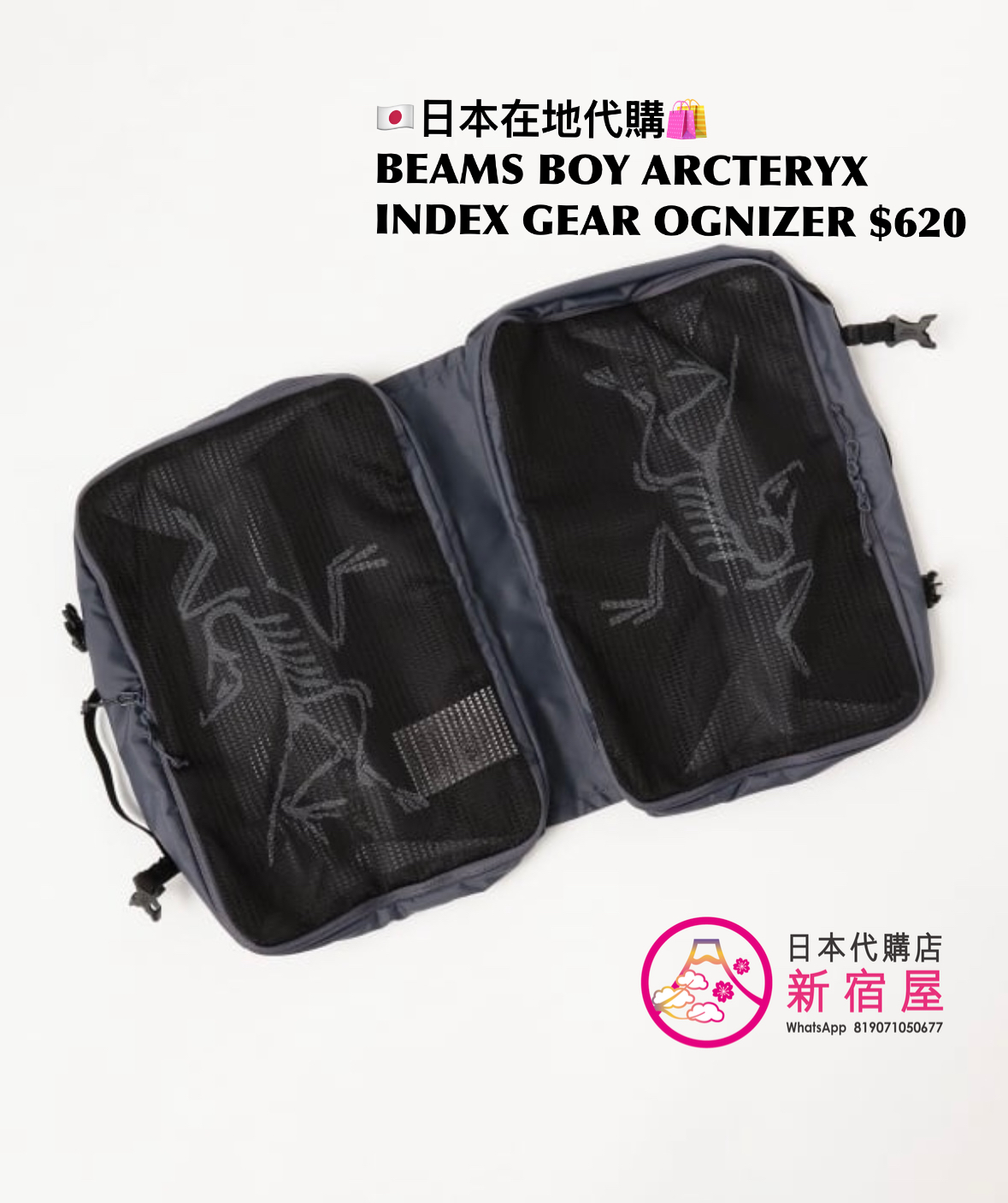 BEAMS BOY ARCTERYX INDEX GEAR ORAGANIZER