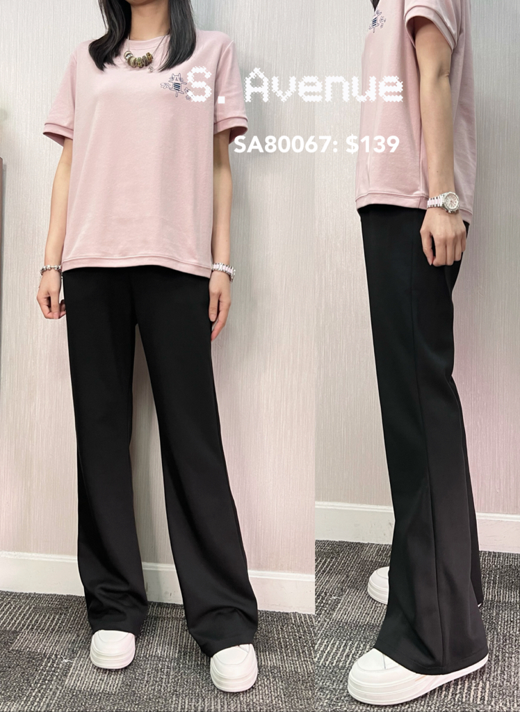 SA80067: 涼感薄料橡筋腰小喇叭褲