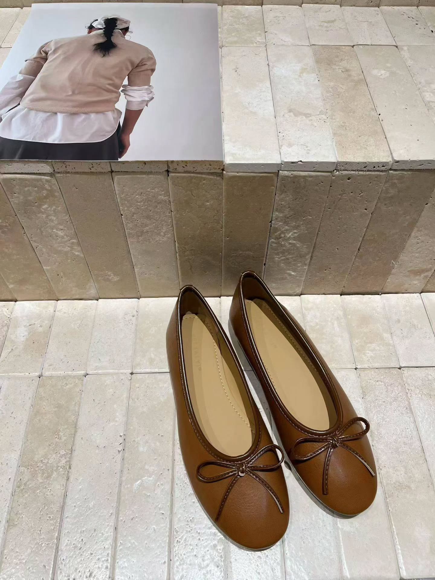 693-49 复古蝴蝶结平底鞋 🇨🇳