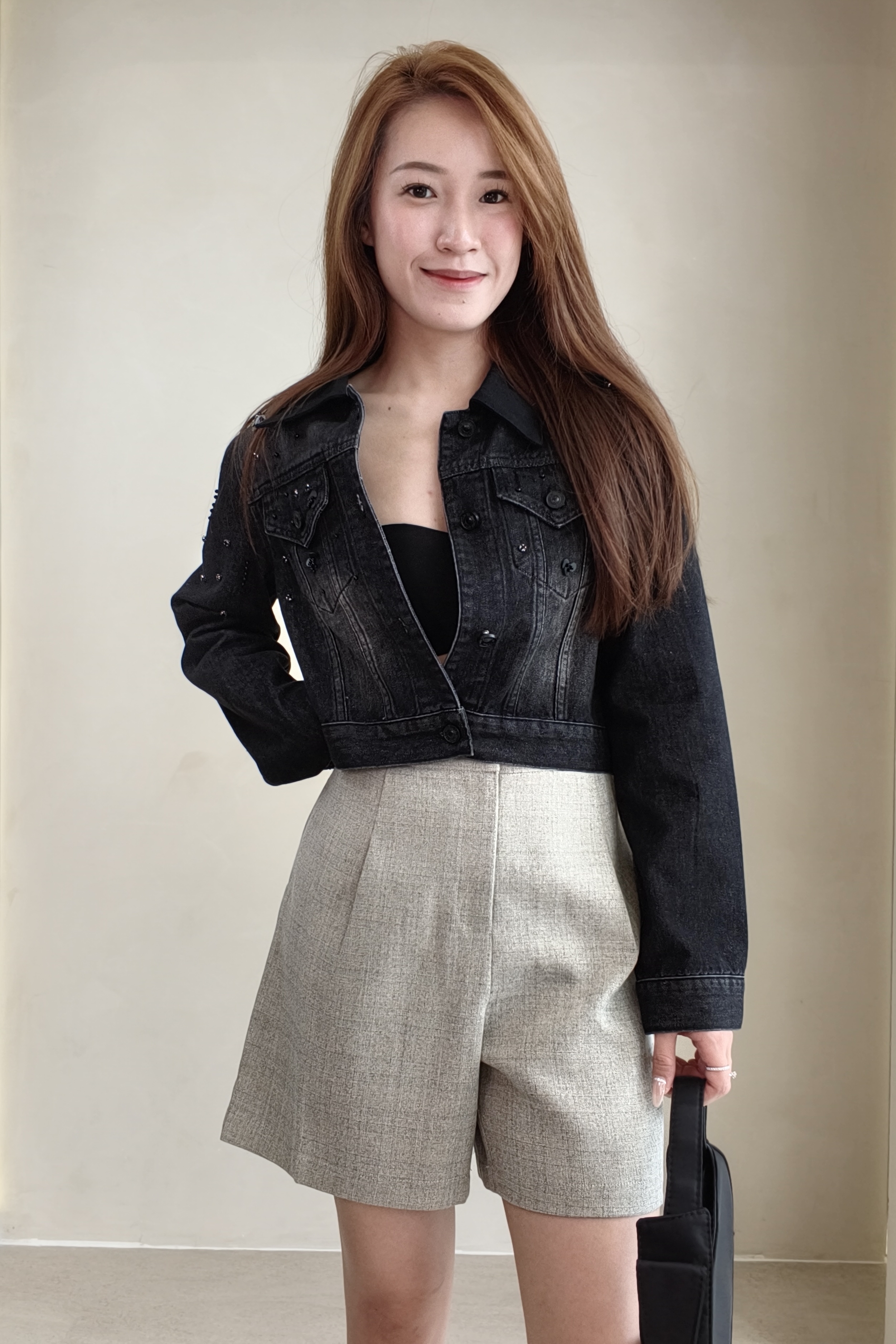 CB2570 Fashionable Denim Cropped Jacket