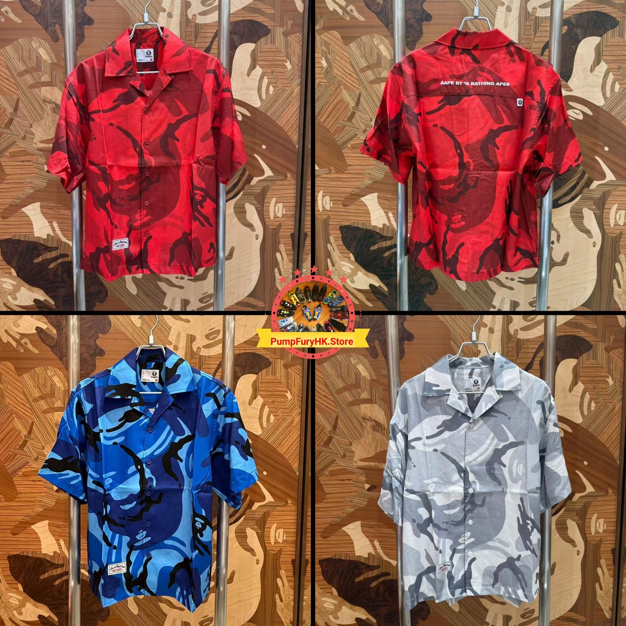 AAPE AAPESPORTS camo short sleeve shirt (8581)