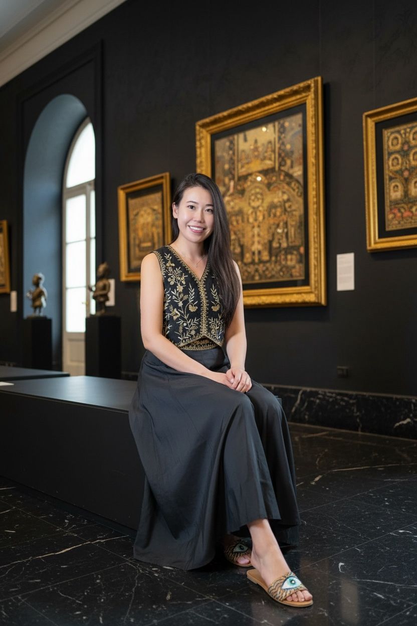 Black Gold Emb. Vest Top #1455