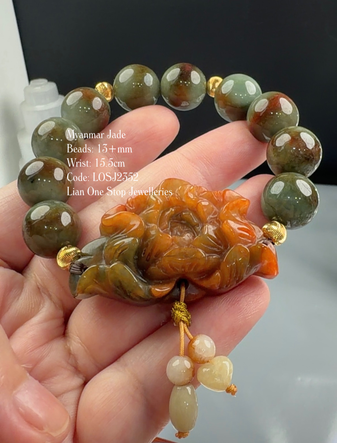 Code: LOSJ2352 Myanmar Jade 13+mm