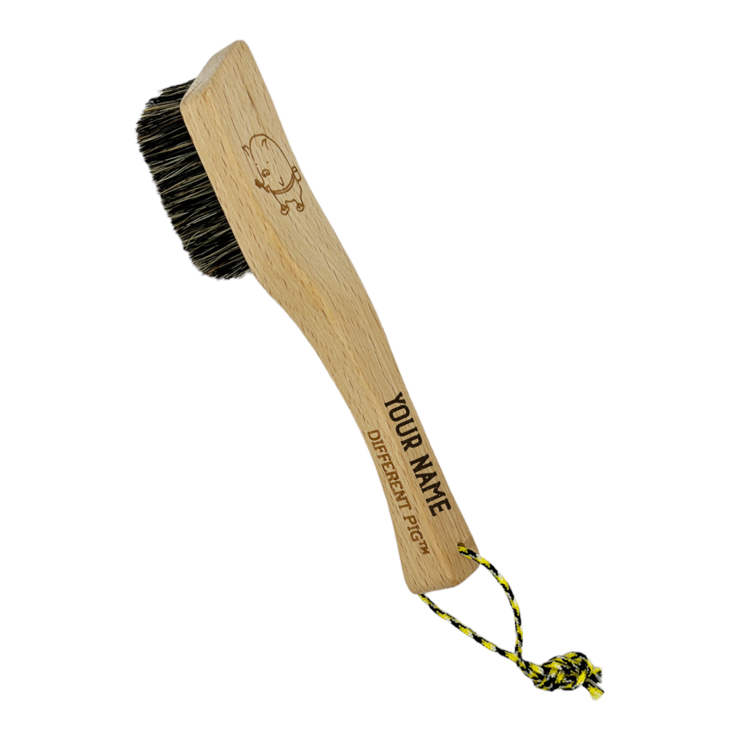 【來字刻名】𝗗𝗜𝗙𝗙𝗘𝗥𝗘𝗡𝗧 𝗣𝗜𝗚™ OG brush with name carving 刻名大豬掃連掛繩