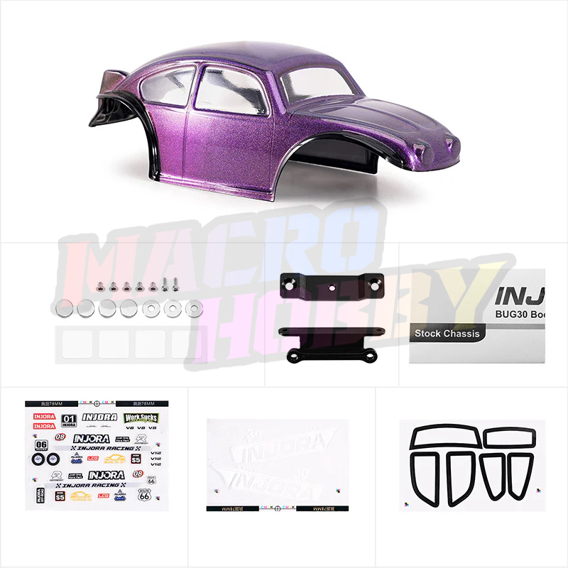 INJORA BUG30 Body with Magnetic Mount for 1/30 SCX30 PURPLE #530378