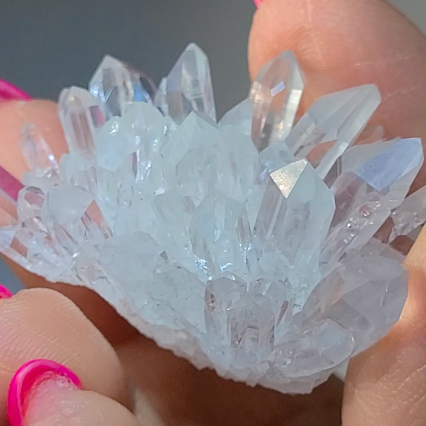 Chrysanthemum needle quartz with rainbows - CQ188
