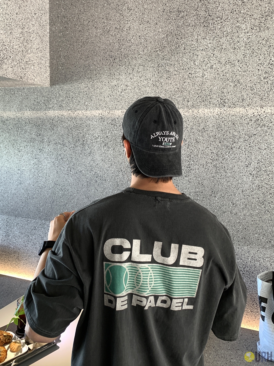 【100%保證韓國直送】Graphy Pigment Club 復古水洗網球俱樂部前後大印花寬鬆短袖Tee 👕 [4 color] RL115086