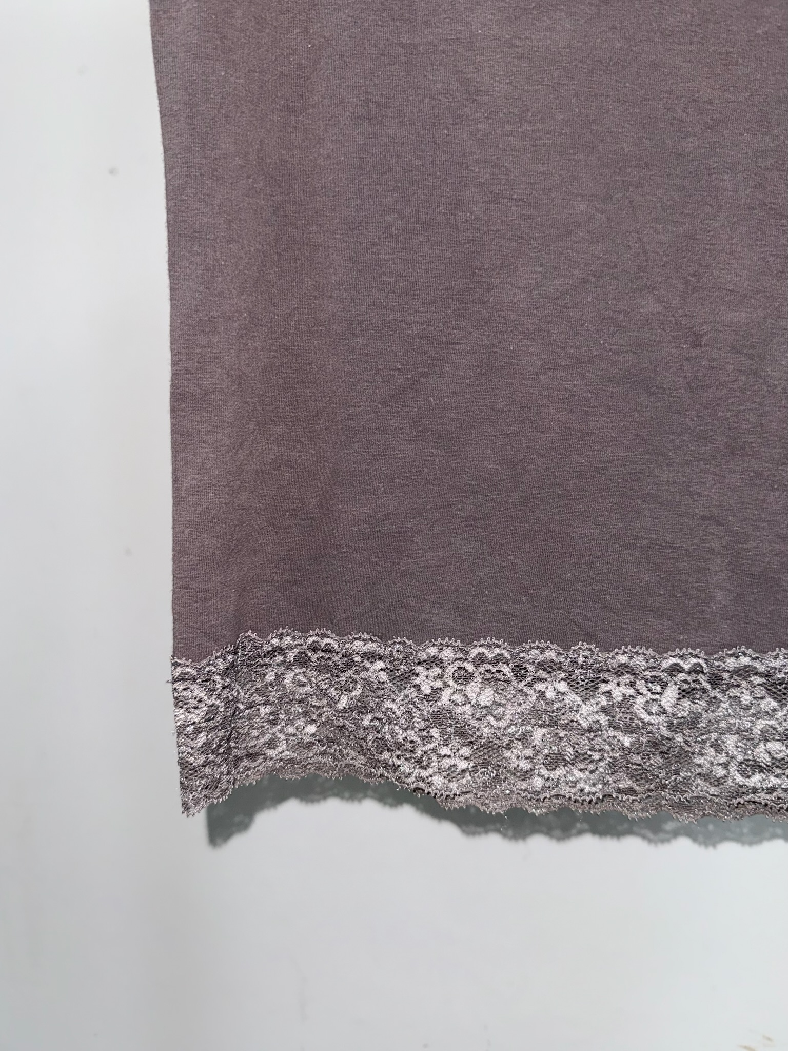 Coquette Aesthetic Lace-Trimmed Tank Top in Charcoal