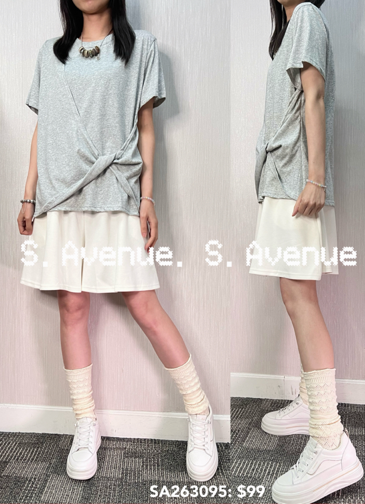 SA263095: 短袖薄棉打結tee