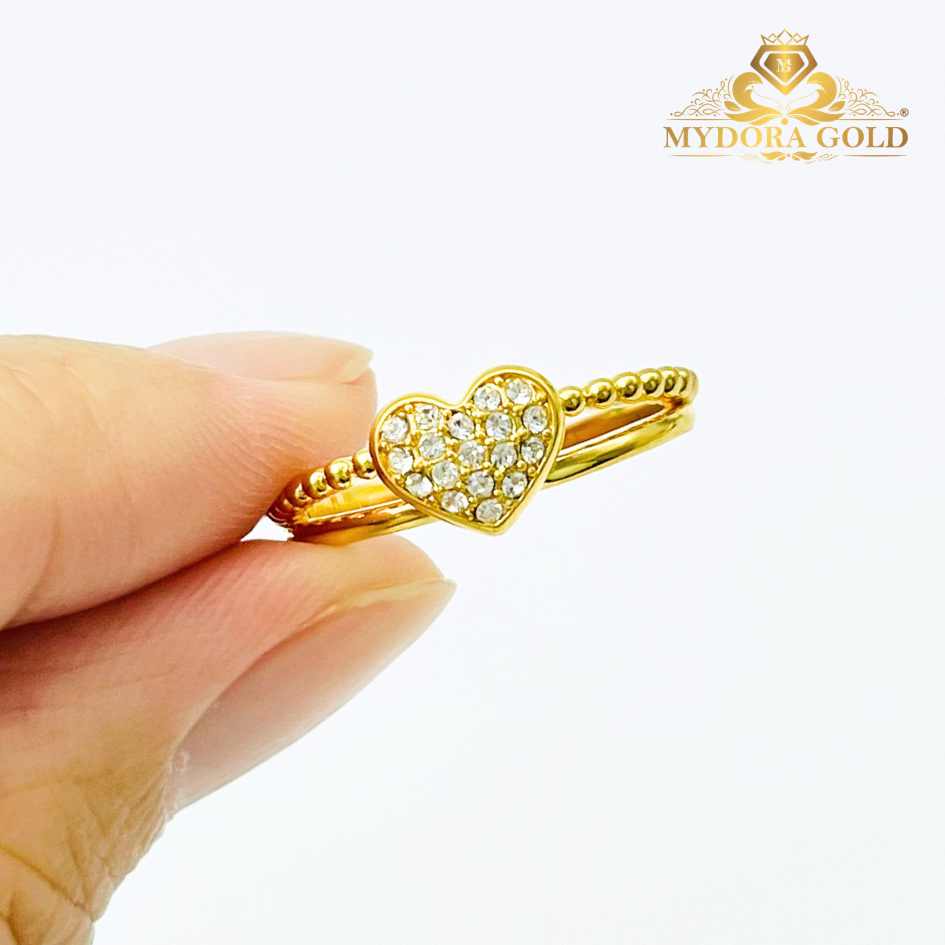 MYDORA Cincin CZ Love Minimalist (5G) l EMAS 916/22K
