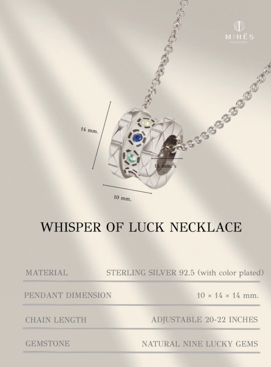 MINES WHISPER OF LUCK NECKLACE 九寶石幸運項鏈