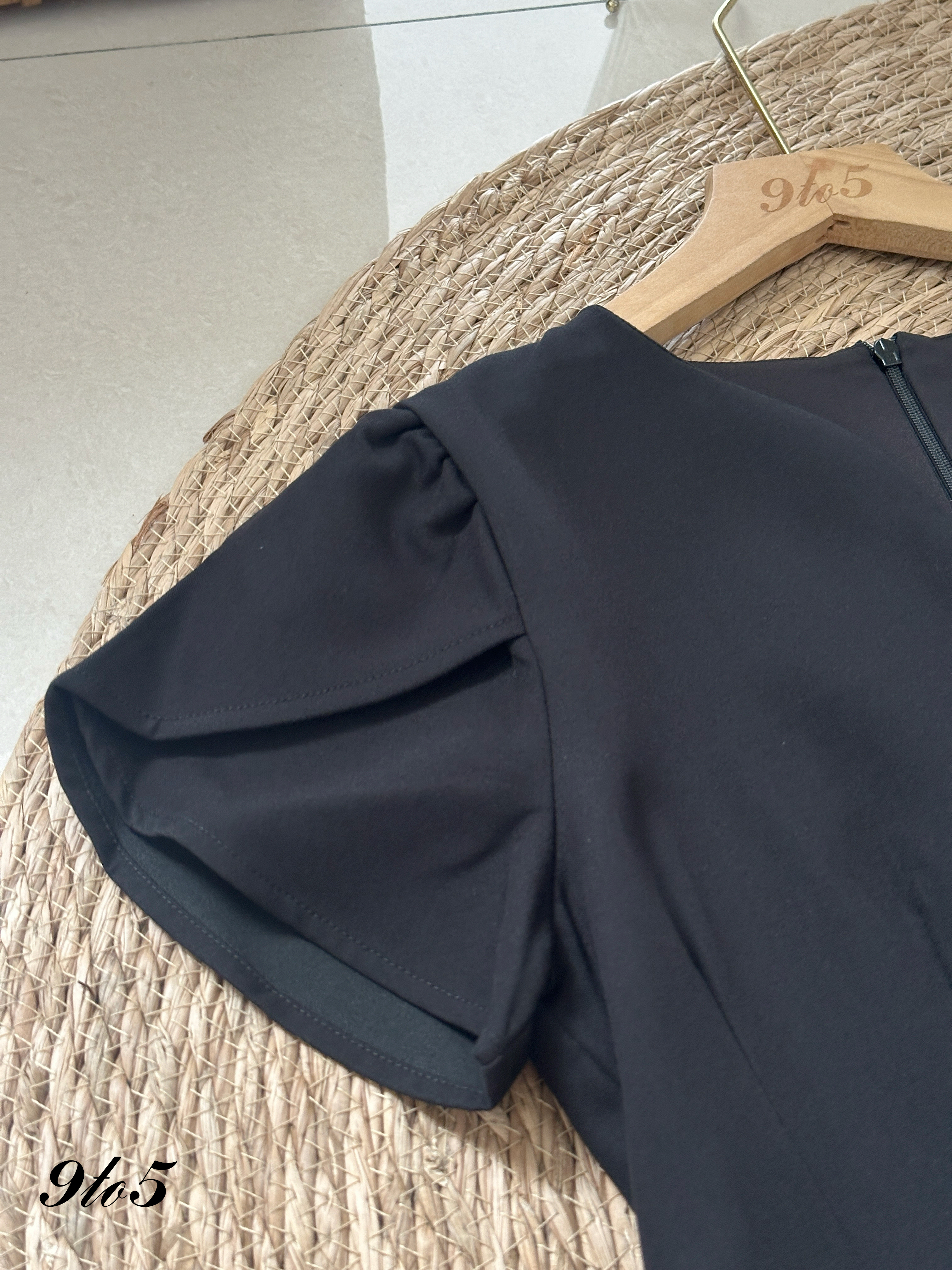 T4133 Puff Sleeve Peplum Top - 3 Colors 