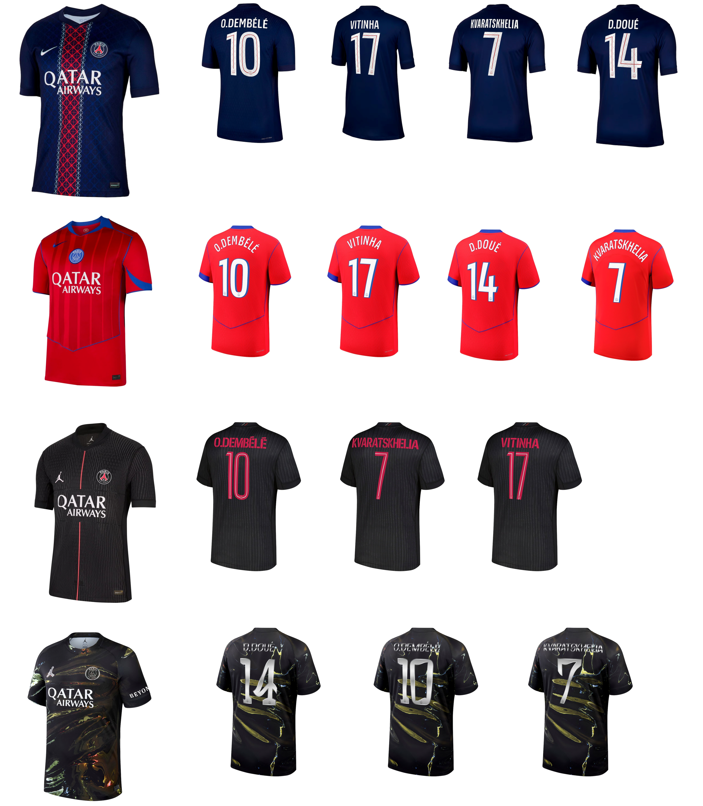 PSG 巴黎聖日門 2025-26 主場/作客/三客球衣杯賽印字 (內有多選)